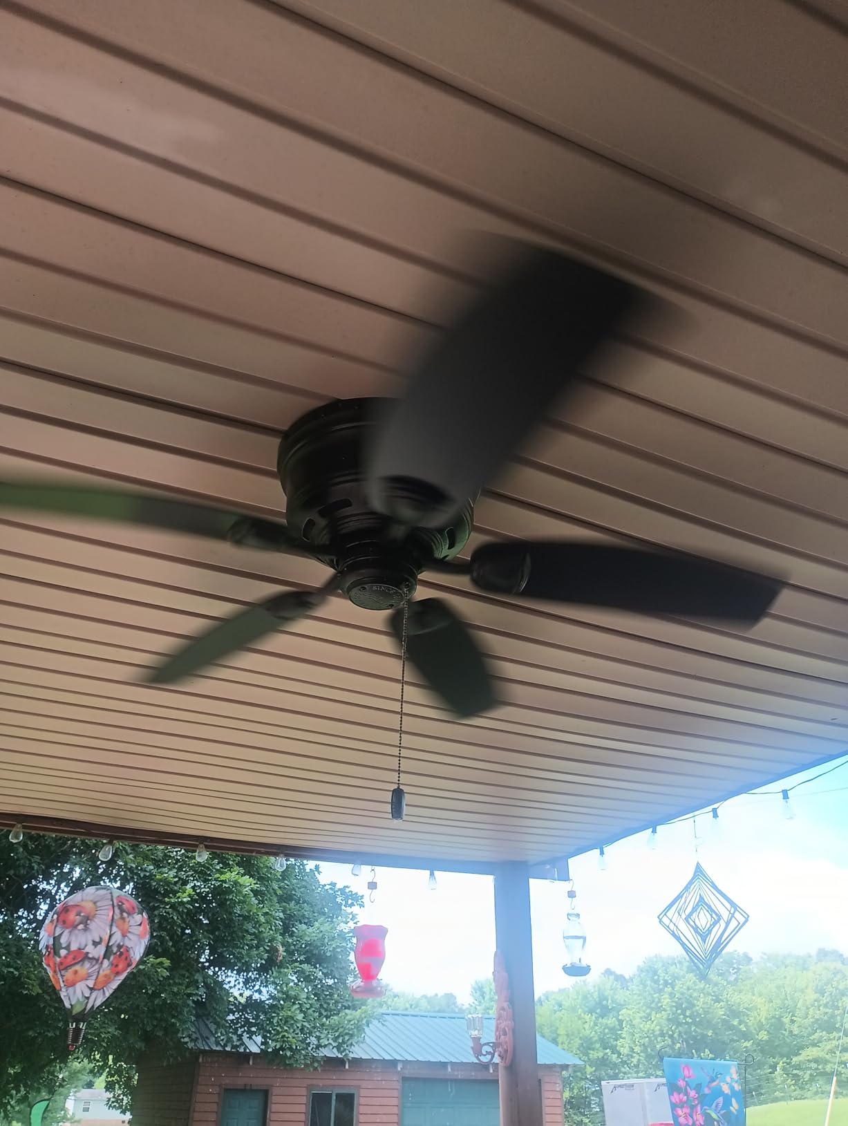 Hunter Sea Wind, Outdoor or Indoor, Ceiling Fan, No Light, 48 inch, White | Standard Mount, Pull Chain, 5 Blades, For Living Room, Patio, Porch, Garage, 53350 customer photo 1