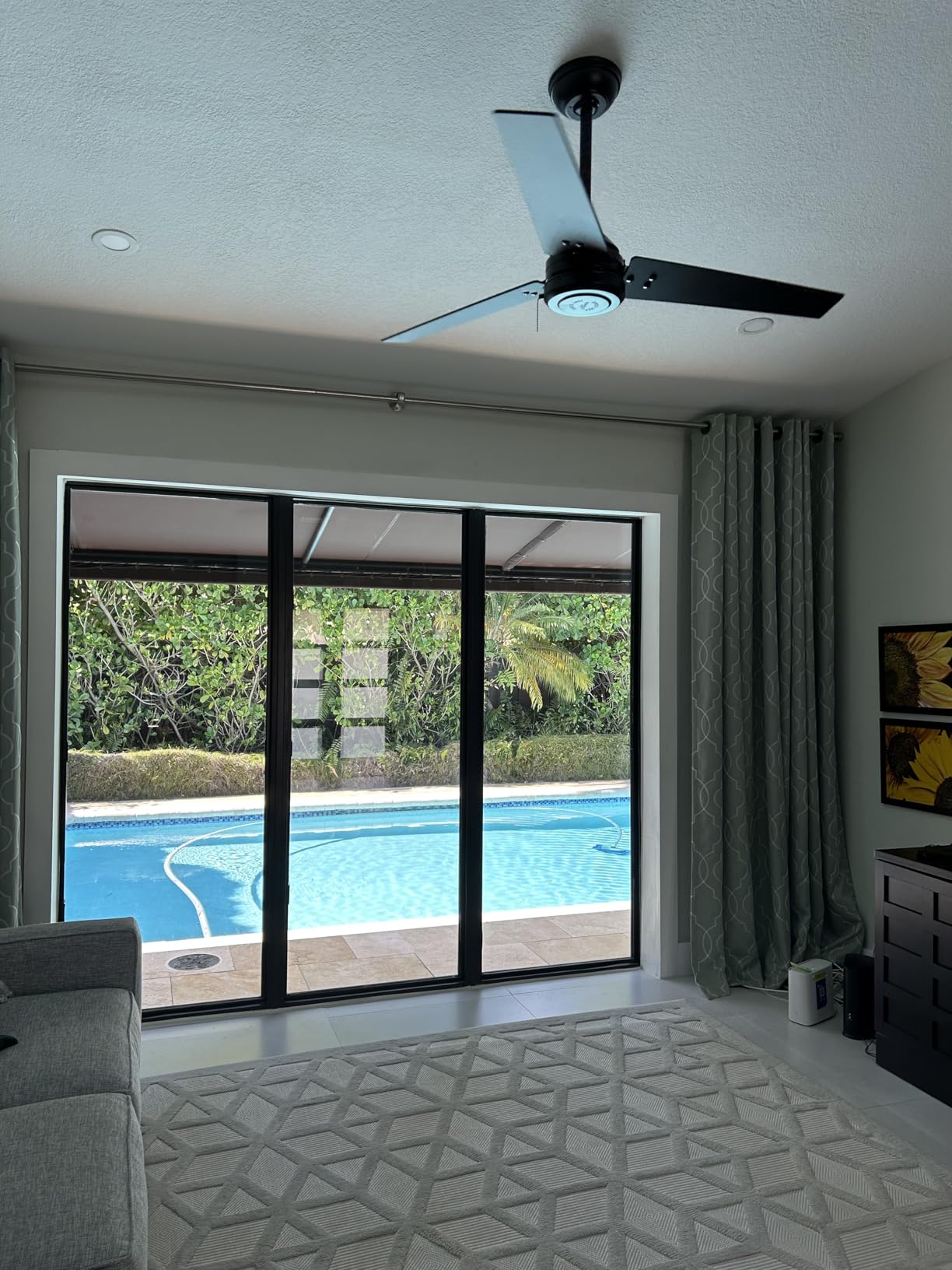 Hunter Cassius, Outdoor or Indoor, Ceiling Fan, 52 inch, Matte Black | No Light, Standard Mount, Pull Chain, 3 Blades, For Living Room, Patio, Porch, Garage, 59264 customer photo 2