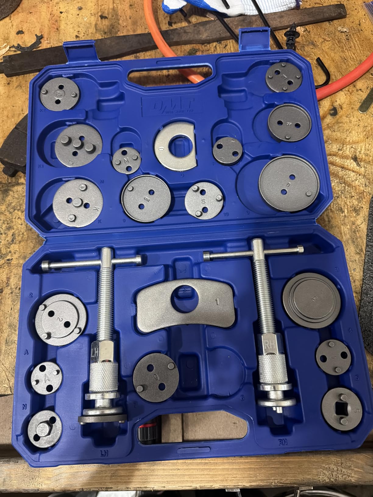 OMT 24pc Brake Caliper Compression Tool with Adapters & Hangers, Sandblast | 1045 Steel Construction; Full Multi Piece Set for Most Vehicles; Thrust Bolt Assemblies; Precision Auto Repair customer photo 1