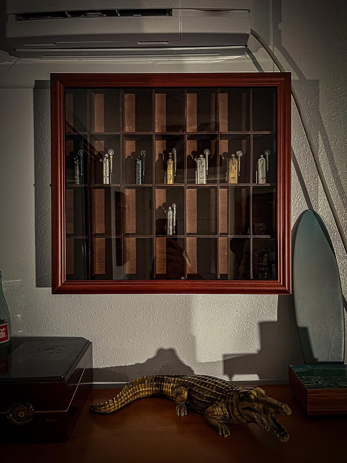 Gallery Solutions - Black Wall-Mounted - Curio & Shot Glass Display Case - 17