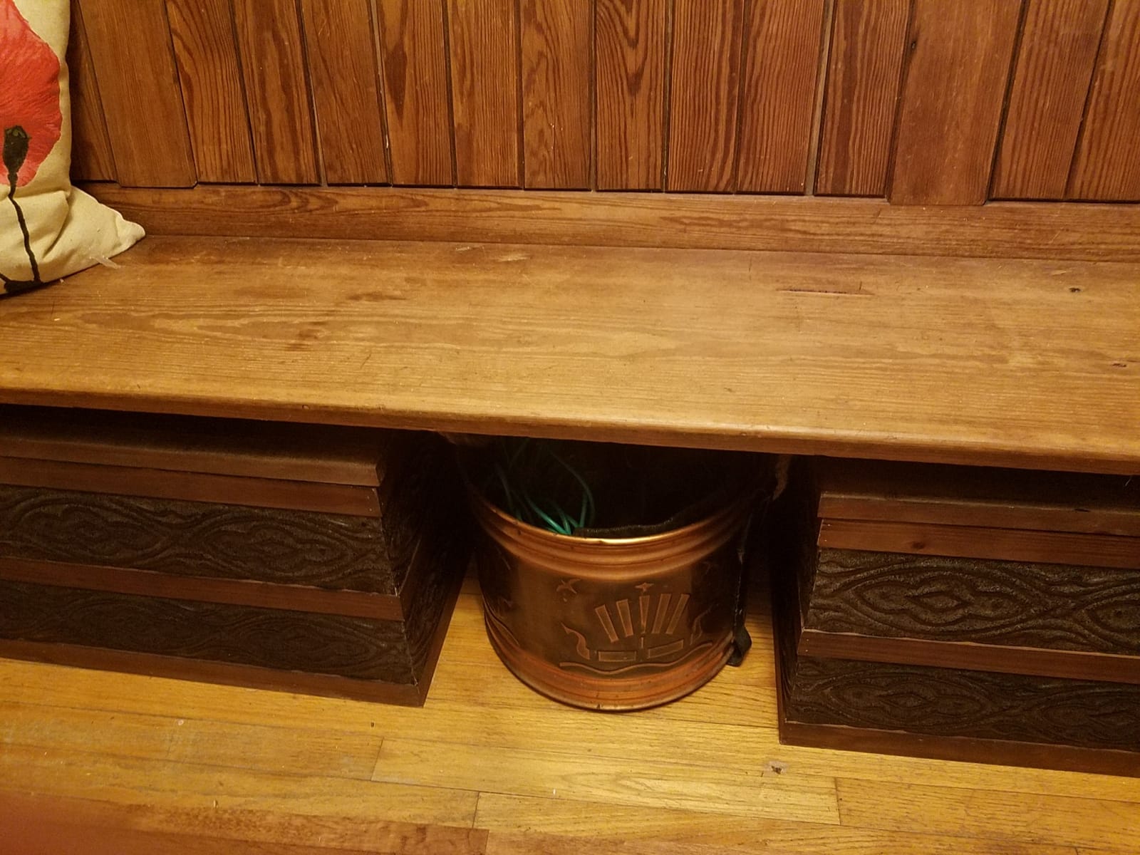 Household Essentials Victorian Style Decorative Trunk in Chinese Fir Wood with Metal Accents, Natural customer photo 2