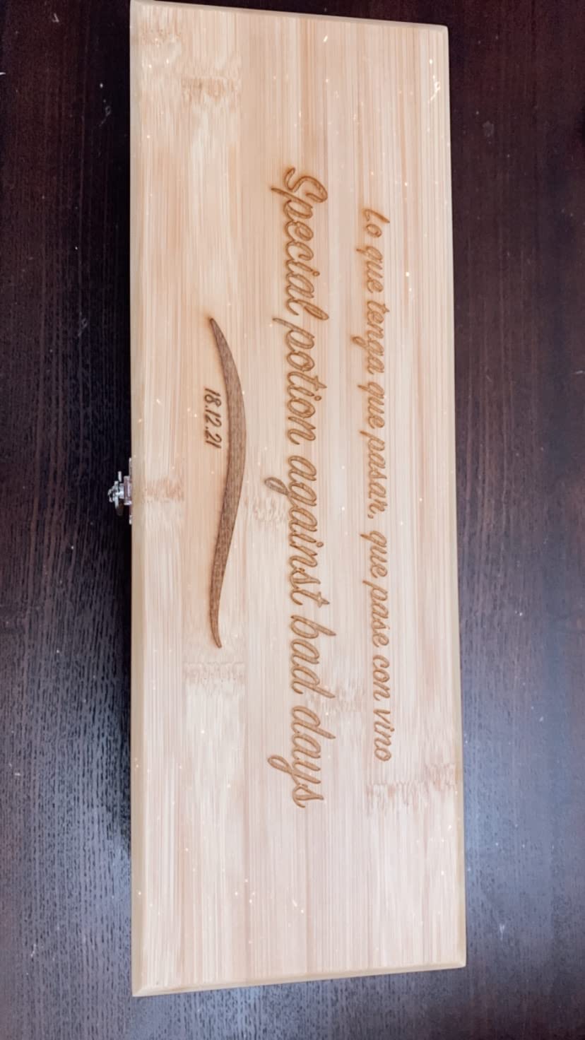 CASE ELEGANCE Bamboo Wine Box Gift Set with Wine Opener & Tools - Single bottle case, bottle opener, wedding gift customer photo 1