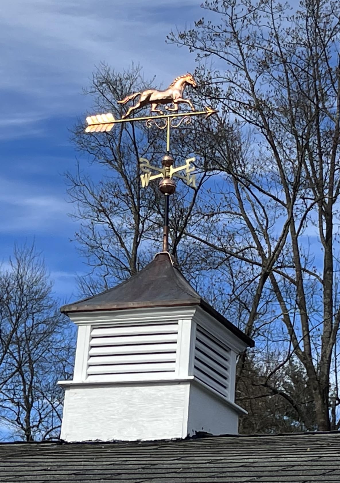 Good Directions Polished Copper Galloping Horse Weathervane - Decorative Rooftop Accent for Barns, Homes, Sheds, and Cupolas - Durable & Handcrafted customer photo 1