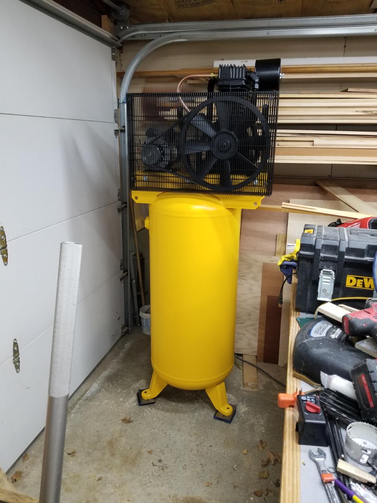 DEWALT 60-Gallon Stationary Vertical Air Compressor (DXCMV5076055) | Two Stage, Belt Drive, Oil Lubed, 5 HP, 175 MAX PSI, Electric 230V customer photo 1