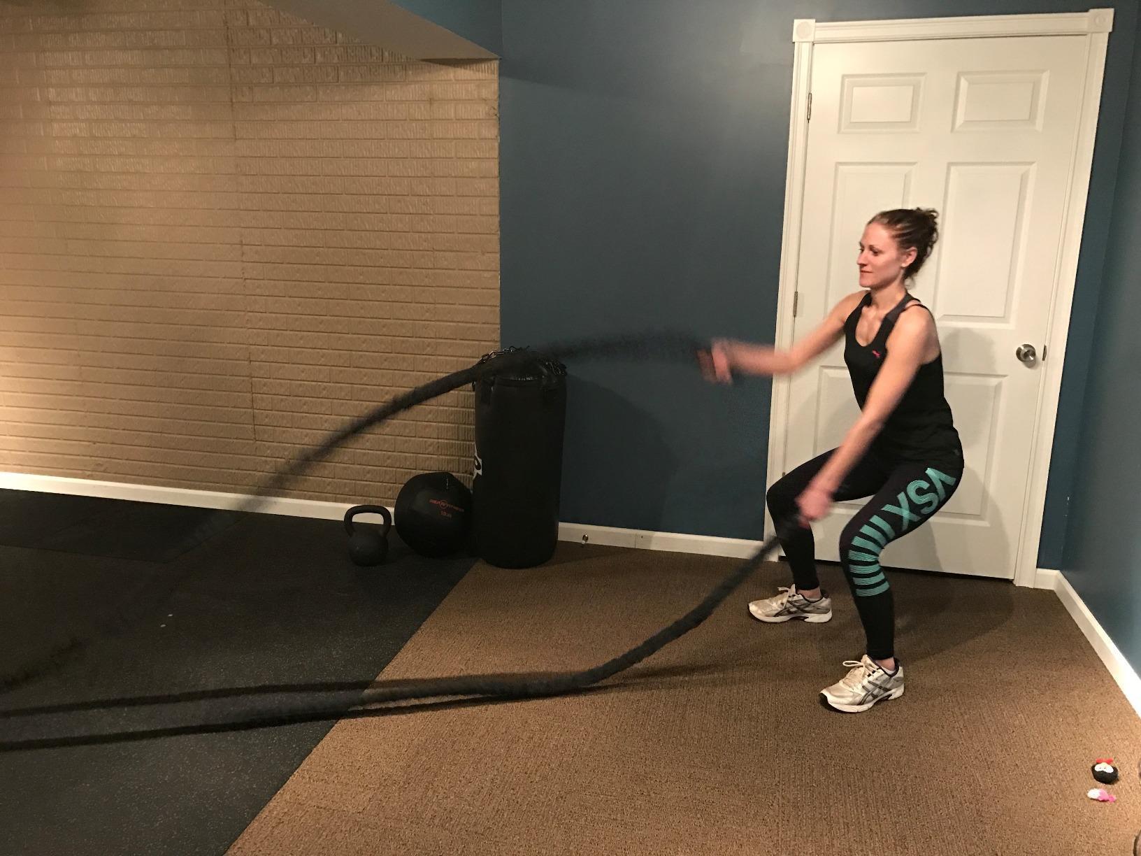 REP Fitness Battle Rope | 30/40/50 Ft Heavy Training Cord for Home Gym, Strength Workout, Cross Fit, Cardio Conditioning, Exercise Equipment with Protective Sleeve & Textured Grip Handles | 3 Colors customer photo 1