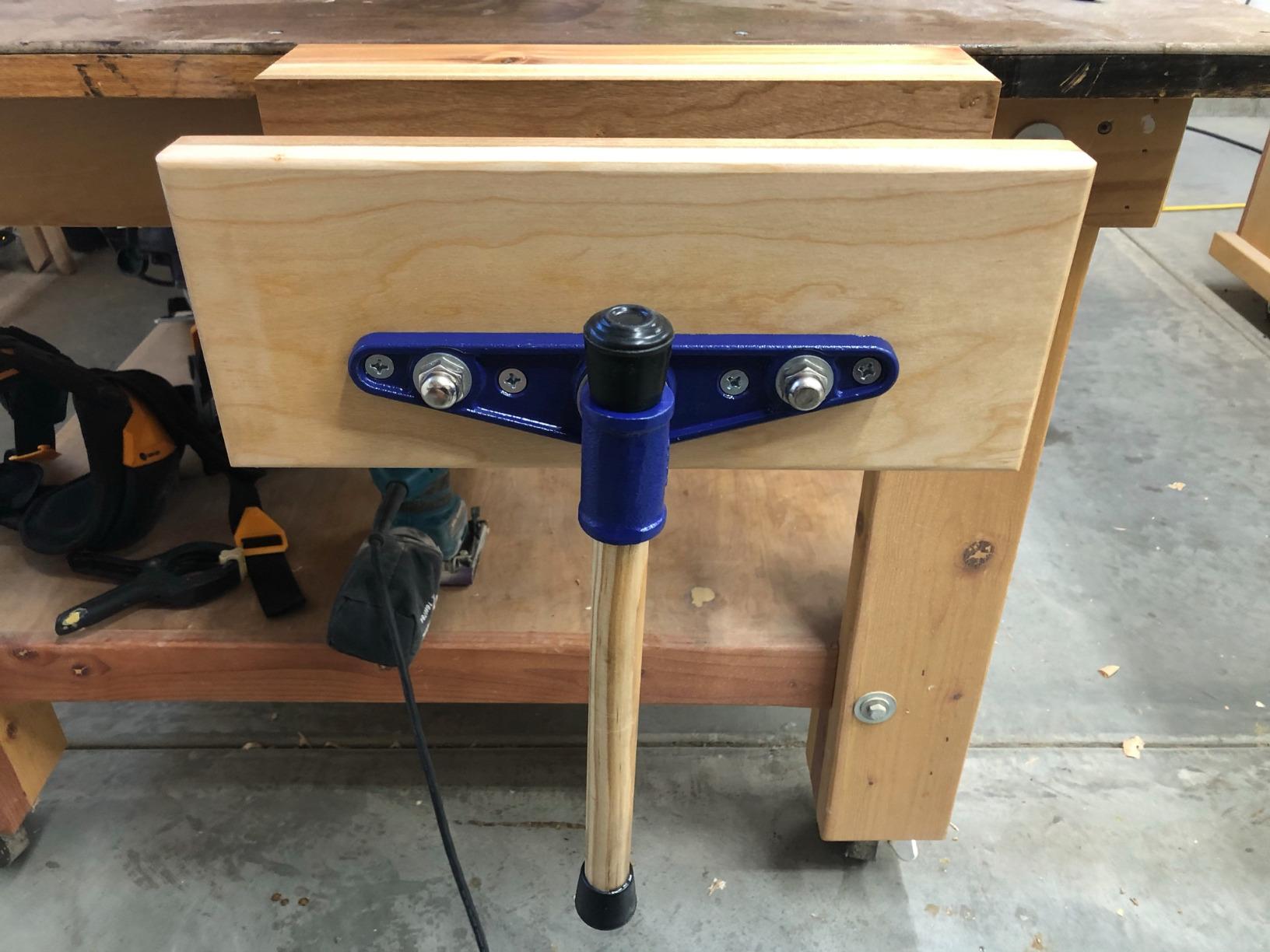 Yost Vises F9WW Front Vise | 9 Inch Woodworking Vise with guide bars | Blue customer photo 1