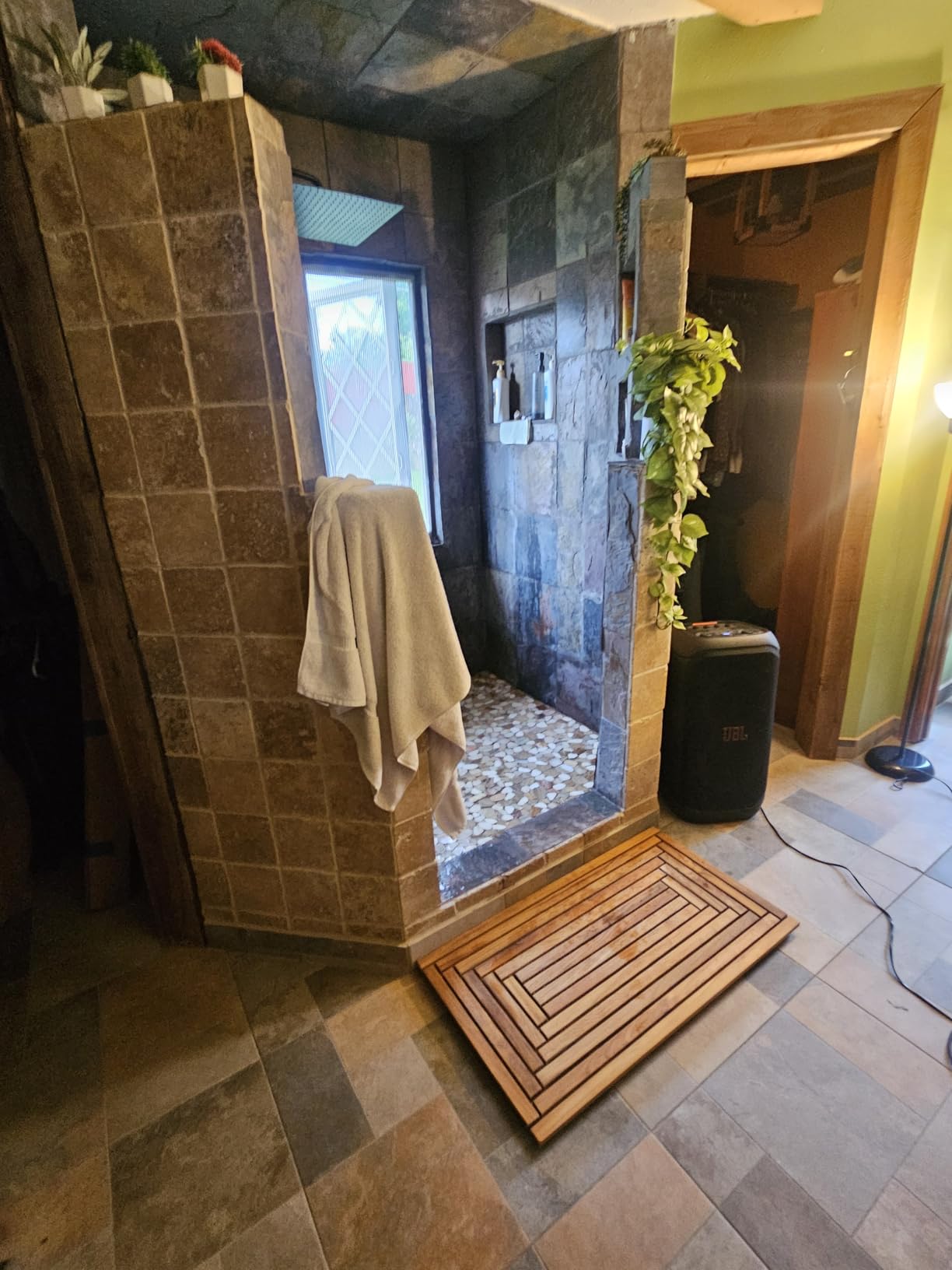Bare Decor Giza Shower, Spa, Door Mat in Solid Teak Wood, 36