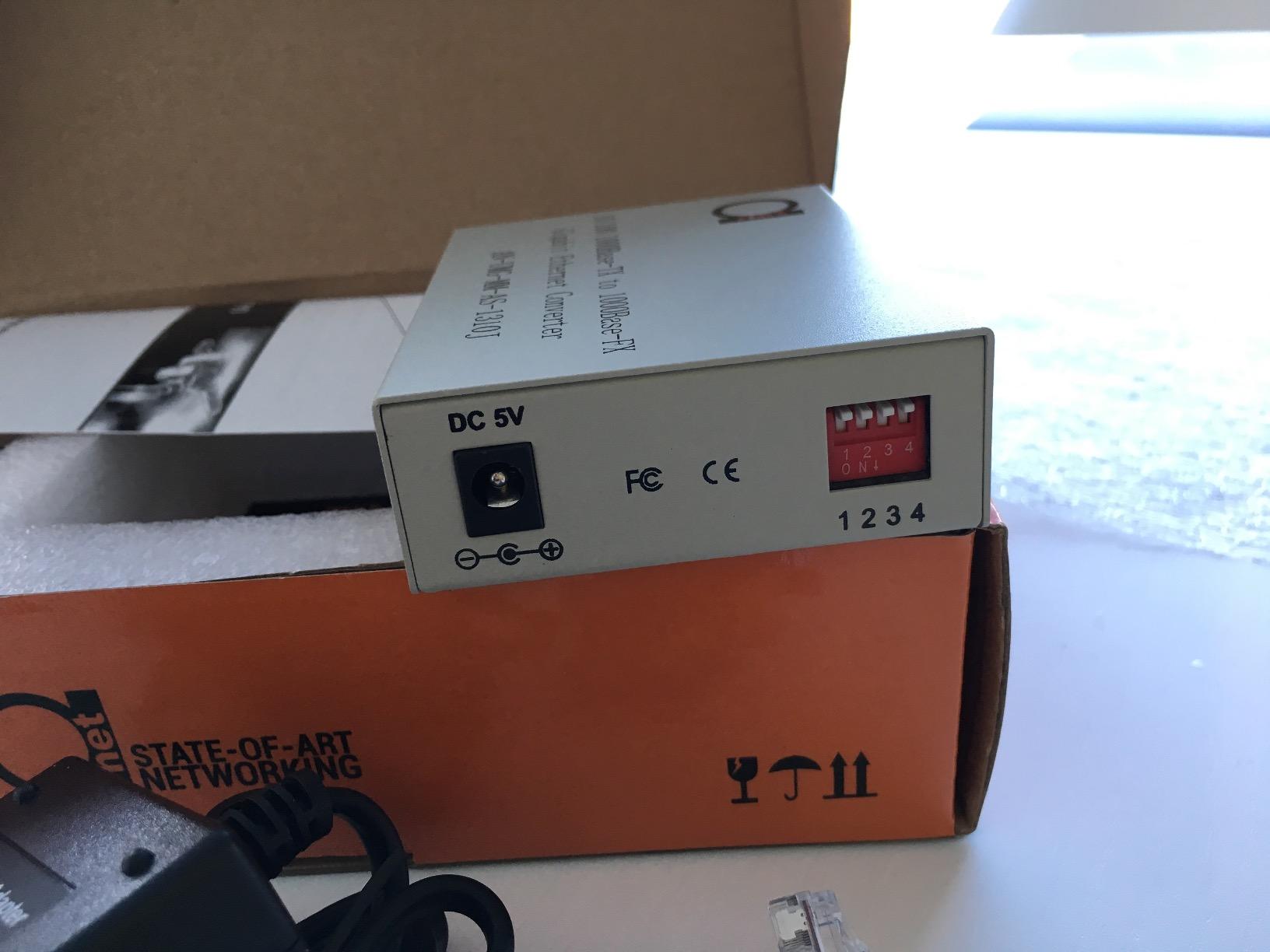 Multimode SC Gigabit Fiber Media Converter to Ethernet RJ45, 2km/1.24mi | 1310nm for 2km reach on multimode - built-in module, Cat5e or Cat6 copper, auto-sensing 10/100/1000, jumbo frame, LLF customer photo 1