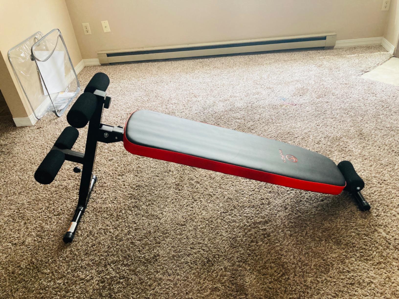 Marcy Utility Slant Board w/ Headrest - Folding Design with Adjustable Positions SB-4606, Black/red customer photo 1