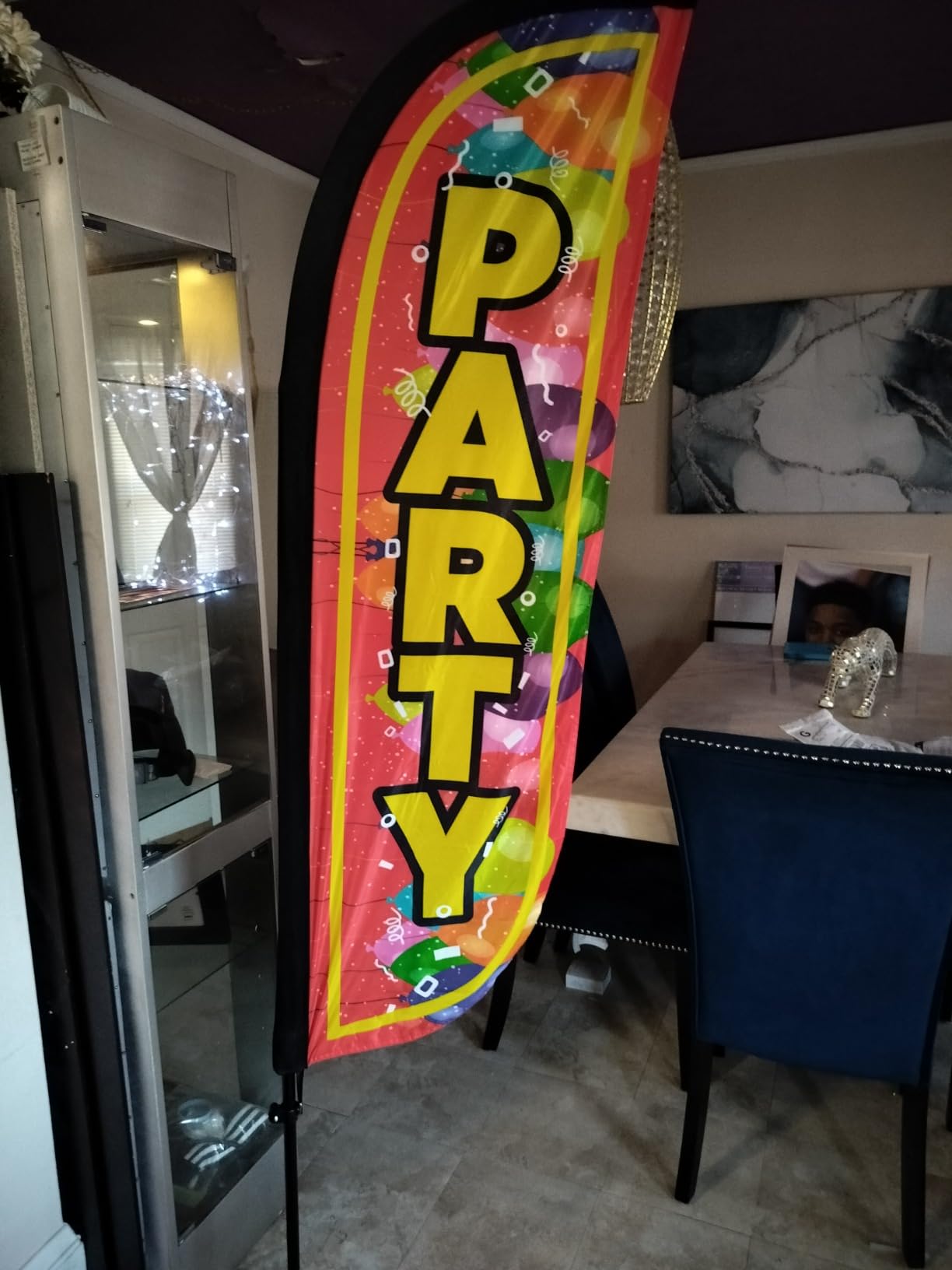 LookOurWay Feather Flag Pole Kit - 12 Feet Tall Advertising Flag Banner with Fiberglass Pole Kit and Ground Spike for Business Promotion - Christmas Flag customer photo 1