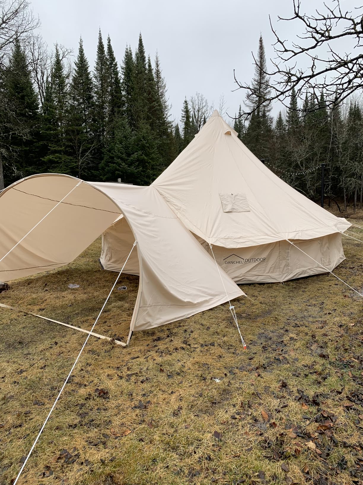 B5PRO Canvas Bell Tent with Stove Jack 13ft/16.4ft/20ft | 4 Season Camping, Waterproof 300GSM Cotton, Side Wall AC Port, 4/6/8 Person, All Year Living, Luxury glamping Yurt customer photo 1