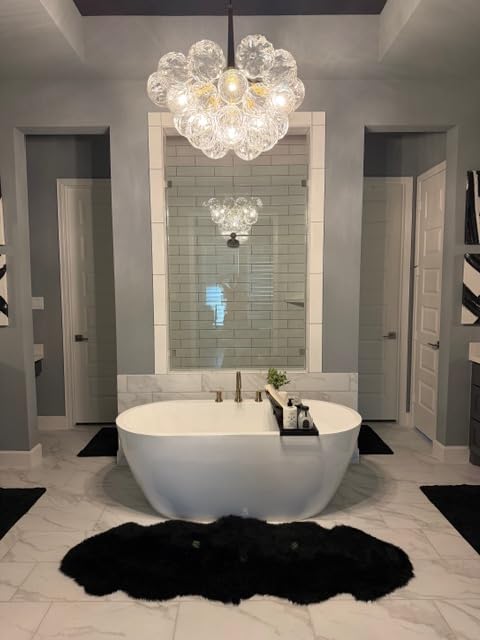 Trending Now Wood Bath Tray - Bathtub Tray for Tub, Expandable Bamboo Bath Tray & Bathtub Caddy with Book Holder, Wine Glass Holder, Phone & Tablet Stand, Spa Bath Accessories, Birthday Gifts for Mom customer photo 2