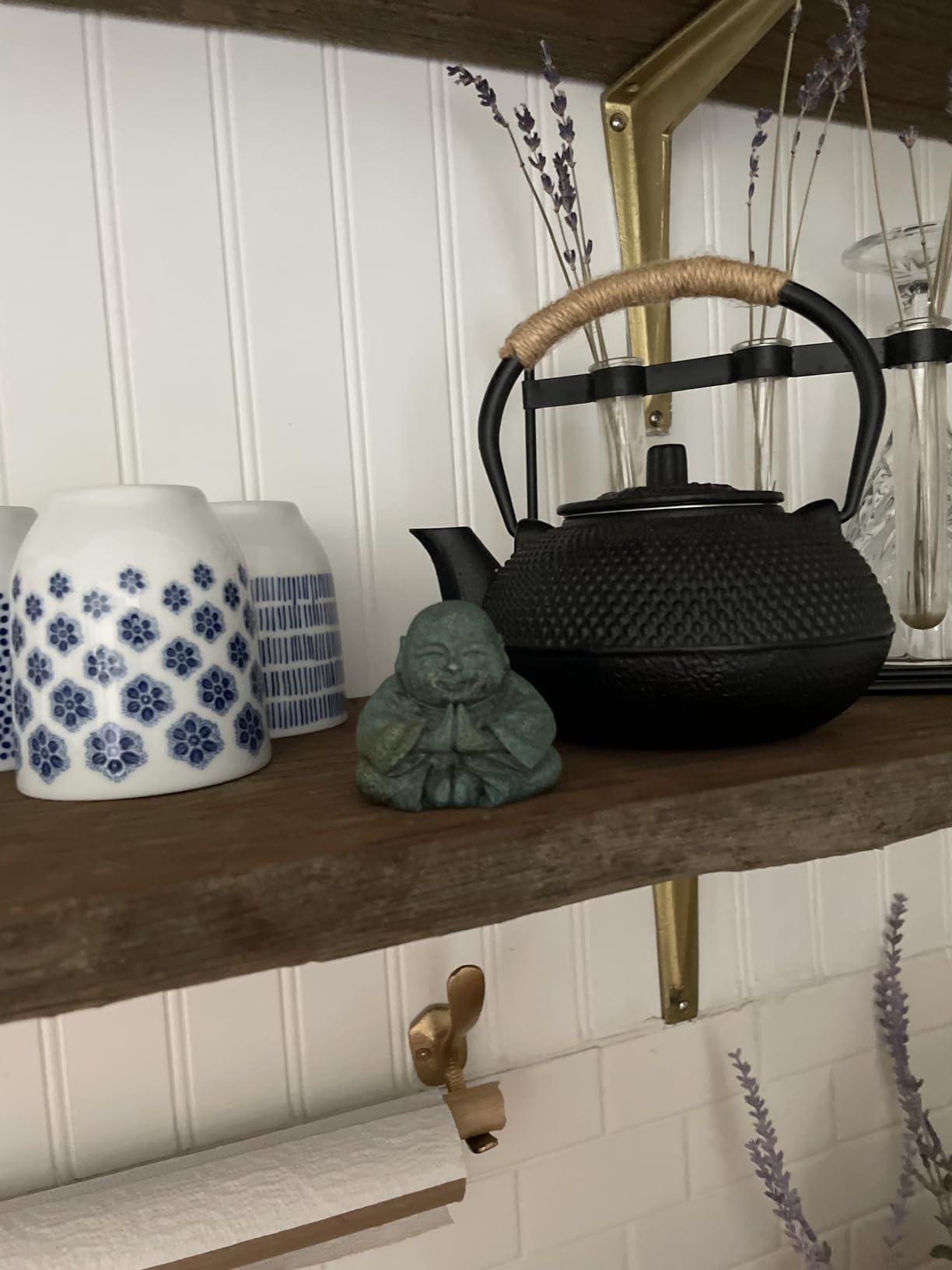 suyika Japanese Tetsubin Cast Iron Teapot Tea Kettle pot with Stainless Steel Infuser for Stovetop Safe Coated with Enameled Interior 22 oz/650 ml | Teapot Tea Kettle pot with Stainless Steel Infuser for Stovetop Safe Coated customer photo 2