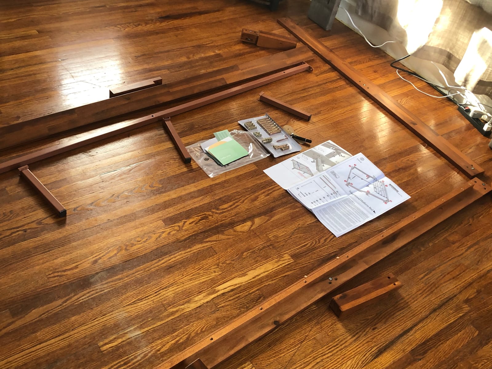 Zinus 12 Inch Solid Wood Platform Bed / No Boxspring needed / Wood Slat Support / Rustic Pine Finish, Queen customer photo 1