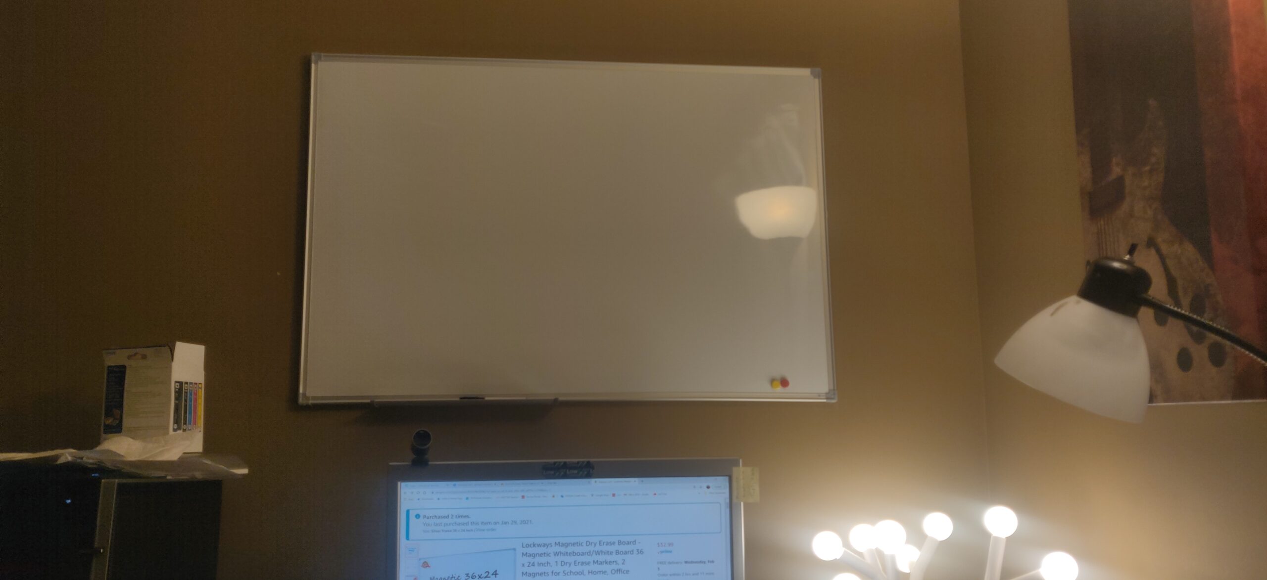 Lockways White Board Dry Erase Board 48 x 36 Inch, Magnetic Whiteboard | 4 x 3 Silver Aluminium Frame customer photo 1
