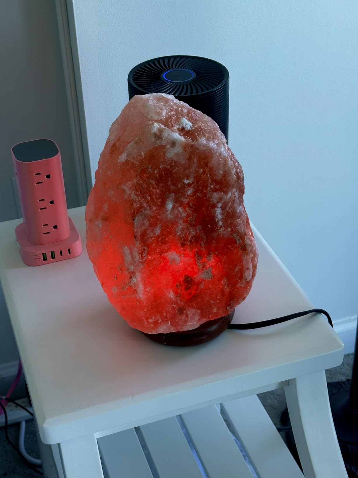Himalayan Salt Lamp for Bedroom Large 8-10 Inch Pink Salt Rock Lamp with Dimmer, Wooden Base & Spare Bulbs | Calming Ambient Night Light | Thoughtful Wellness Gift for Women, Home, or Office customer photo 2