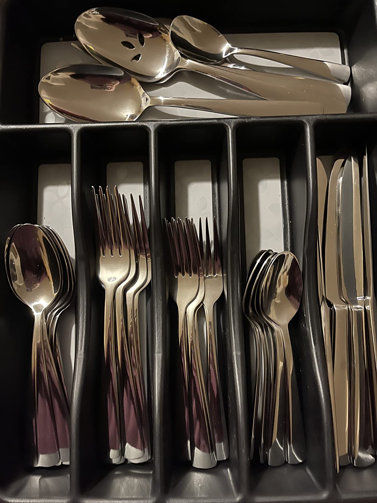 Silverware Set for 8, 45 Piece Stainless Steel Kitchen Utensils Cutlery Set | Gift Package for Wedding Housewarming, Heavy-Duty Steak Knife Fork and Spoon, Dishwasher Safe, Ergonomic Design, Flatware Set customer photo 1