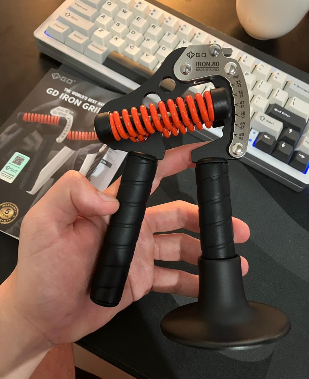 GD IRON GRIP Grip Strength Trainer Hand Gripper Forearm Strengthener Metal | Silent durable adjustable hand strengthening device customer photo 1