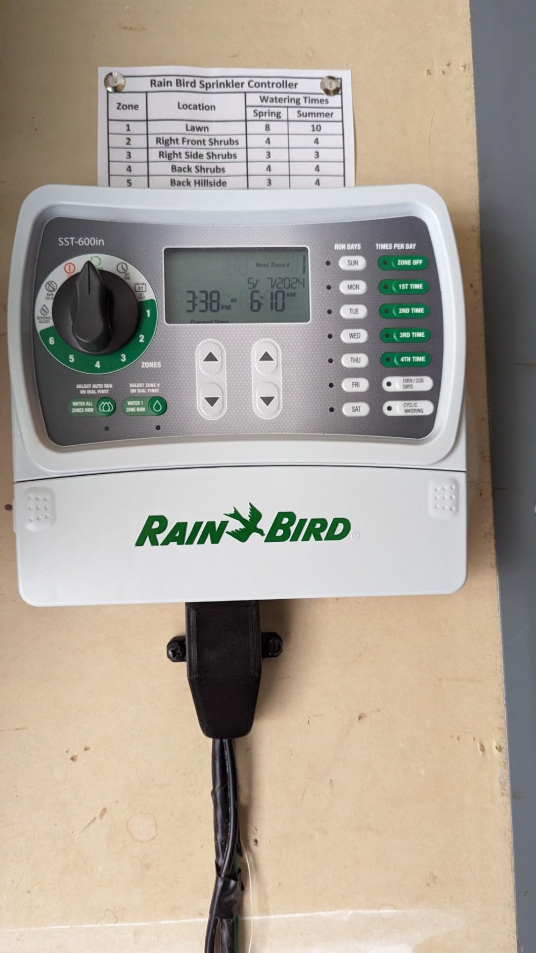 Rain Bird SST600IN Irrigation Controller, Indoor, 6-Station customer photo 1