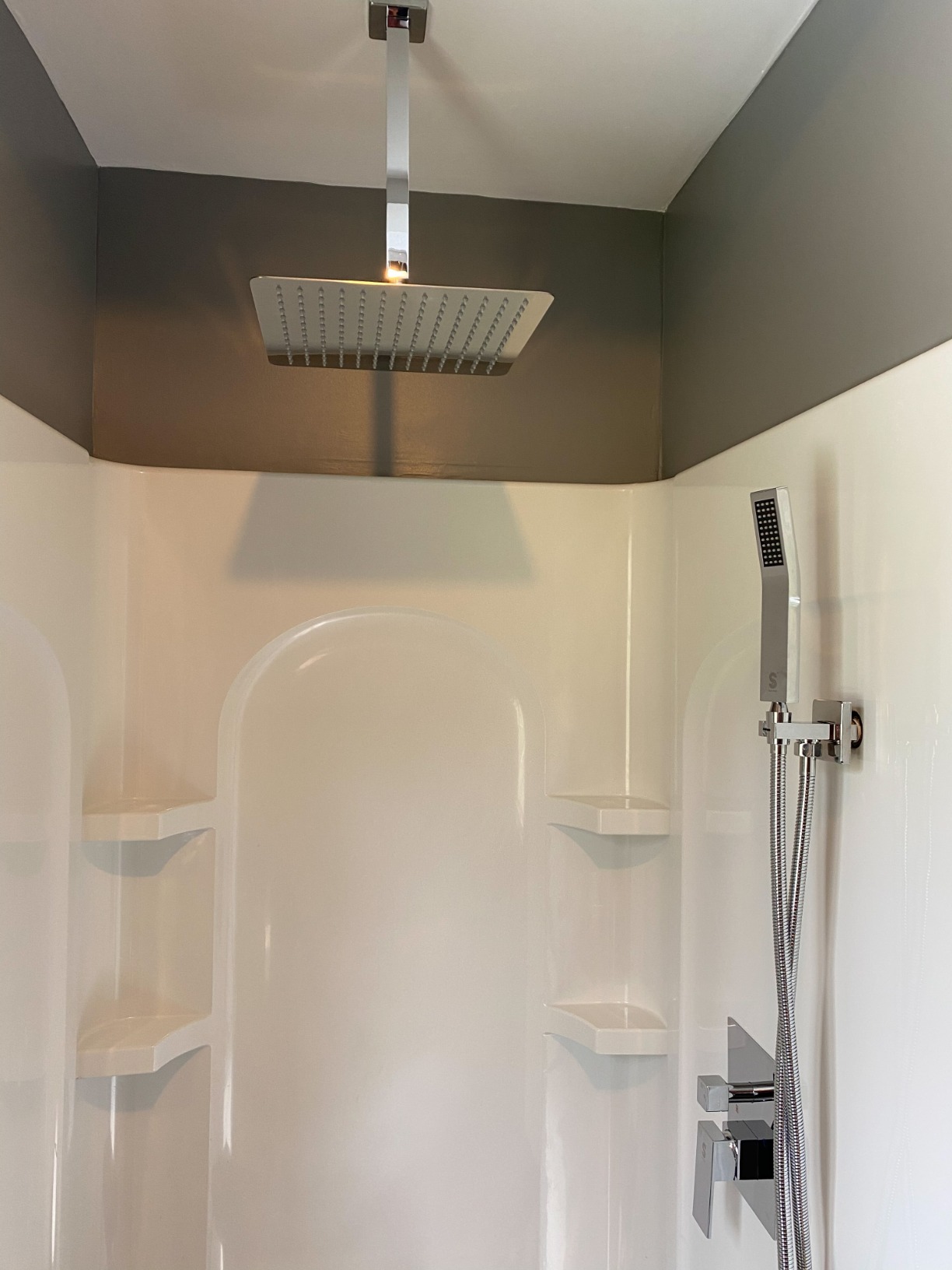 SR SUN RISE 10 Inch Ceiling Mounted Rain Shower System, Polished Chrome | Luxury High Pressure Shower Faucet Set, Solid Brass, Rust Resistant, Handheld Spray, Rough-In Valve and Trim Included customer photo 2