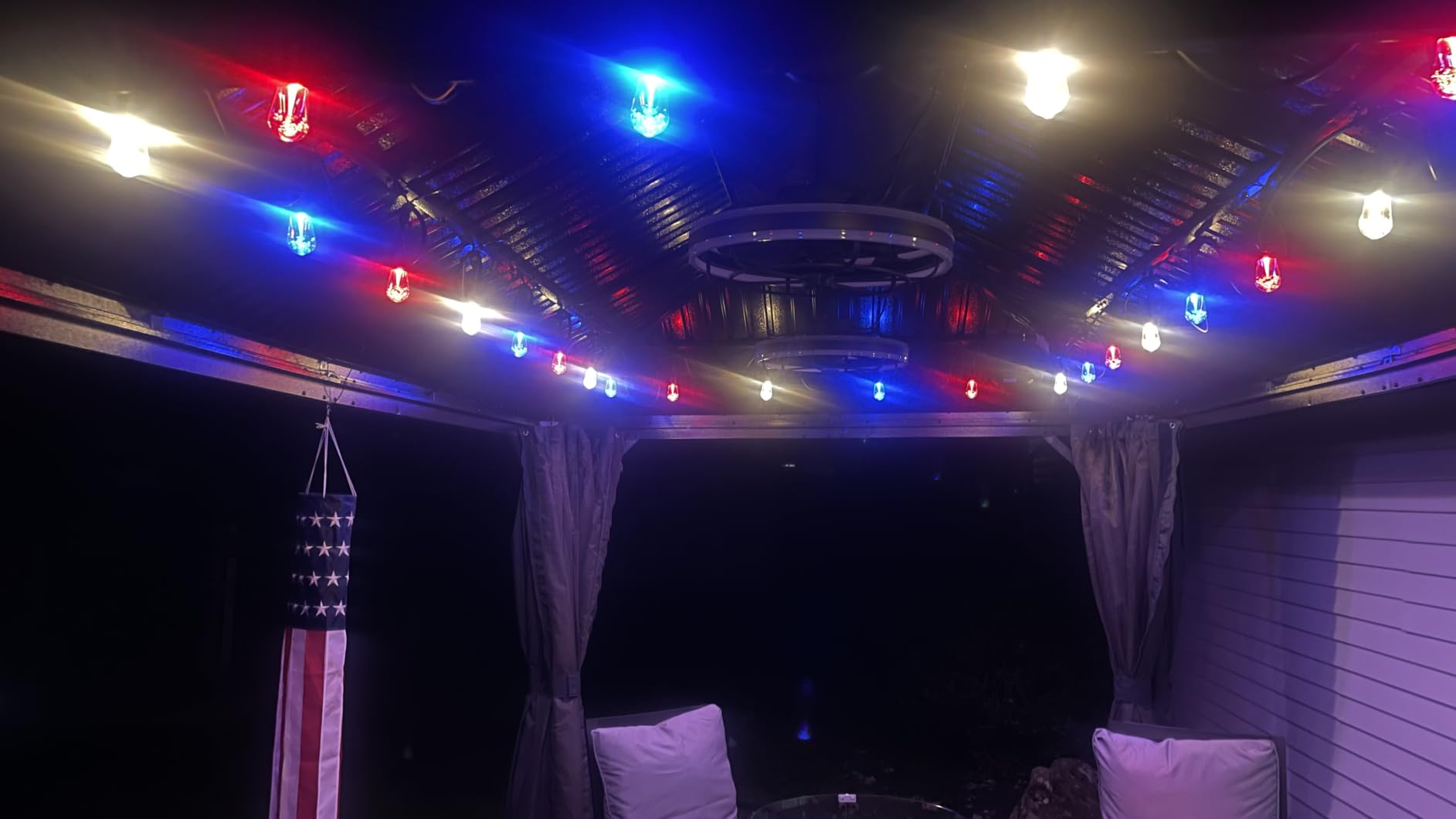 Enbrighten Vintage Outdoor String Lights, 48ft, 24 Bulbs, Remote Control | Coloring Changing LEDs, Weatherproof, Shatterproof Acrylic Bulbs, Drop Cord, Easy Install Keyholes, Linkable up to 750ft customer photo 1