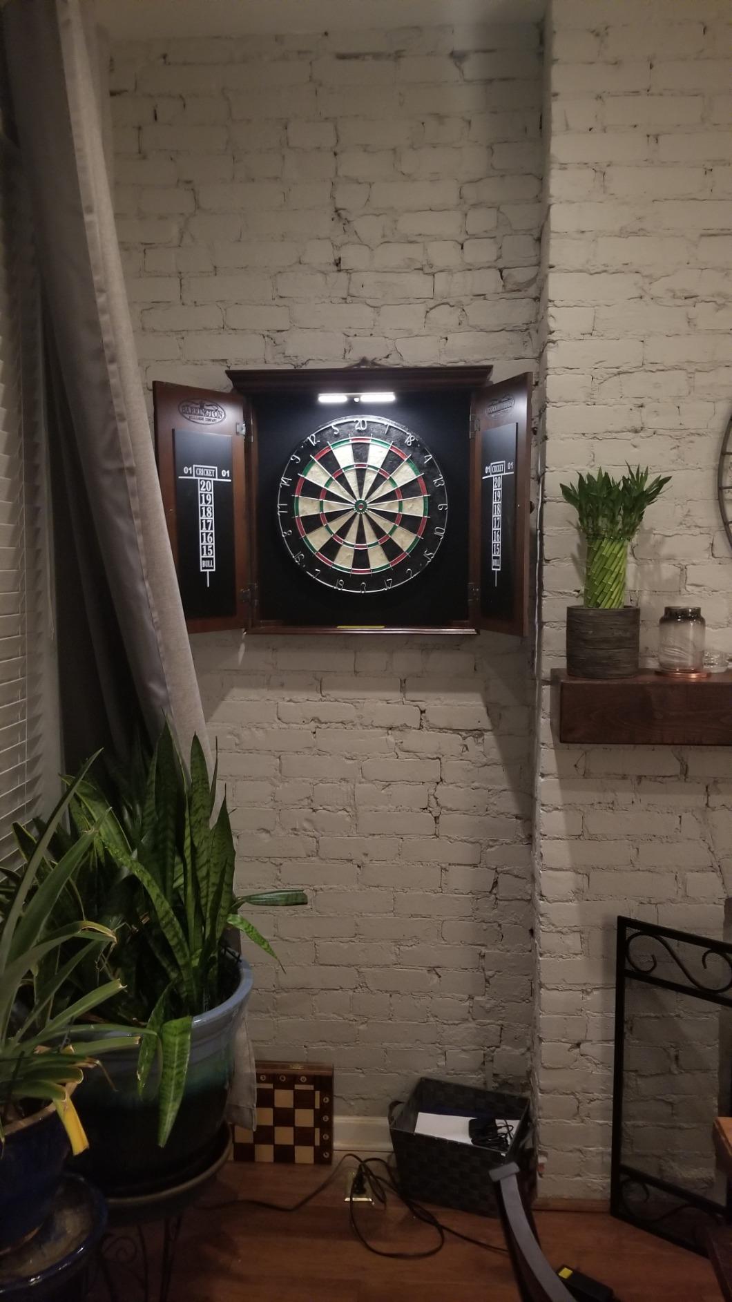 Barrington Chatham Bristle Dartboard, Cabinet Style, Pre-Assembled | Pre-Assembled Birchwood Veneer Dartboard Cabinet With 18