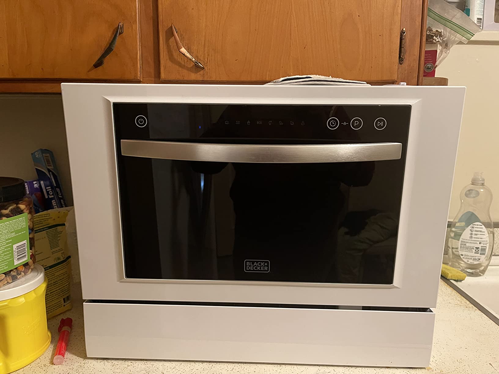 BLACK+DECKER Countertop Dishwasher, Energy Star Certified, BCD6W, White | Counter Dish Washer with 7 Wash Programs, 6-Place Setting Capacity, 24-Hour Delayed Start customer photo 2