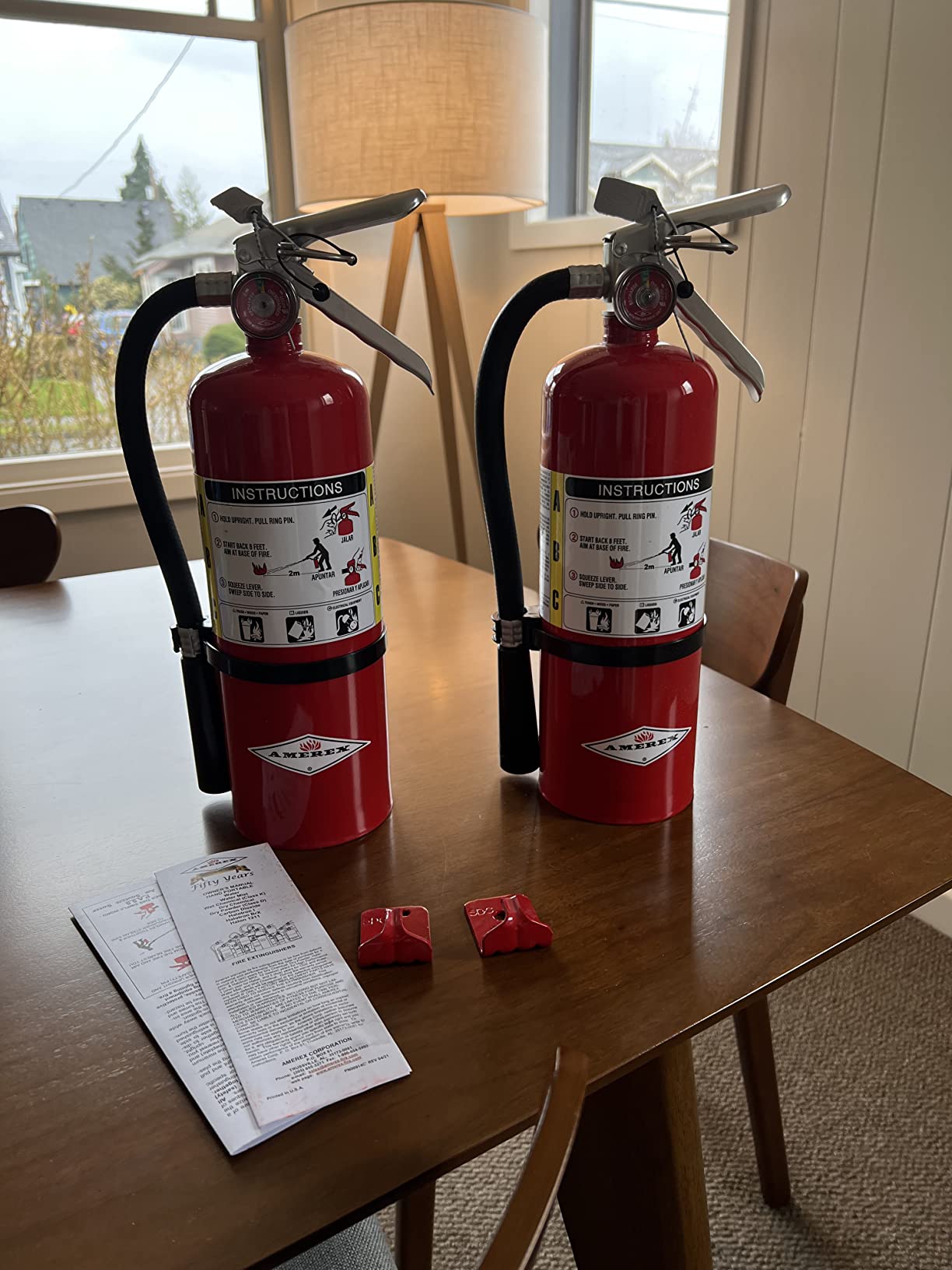 Amerex B500 5 lb ABC Fire Extinguisher 2-Pack for Home, Garage & Kitchen | 2A:10B:C rated for wood, grease & electrical fires; 12-18 ft range; rechargeable all-metal customer photo 2