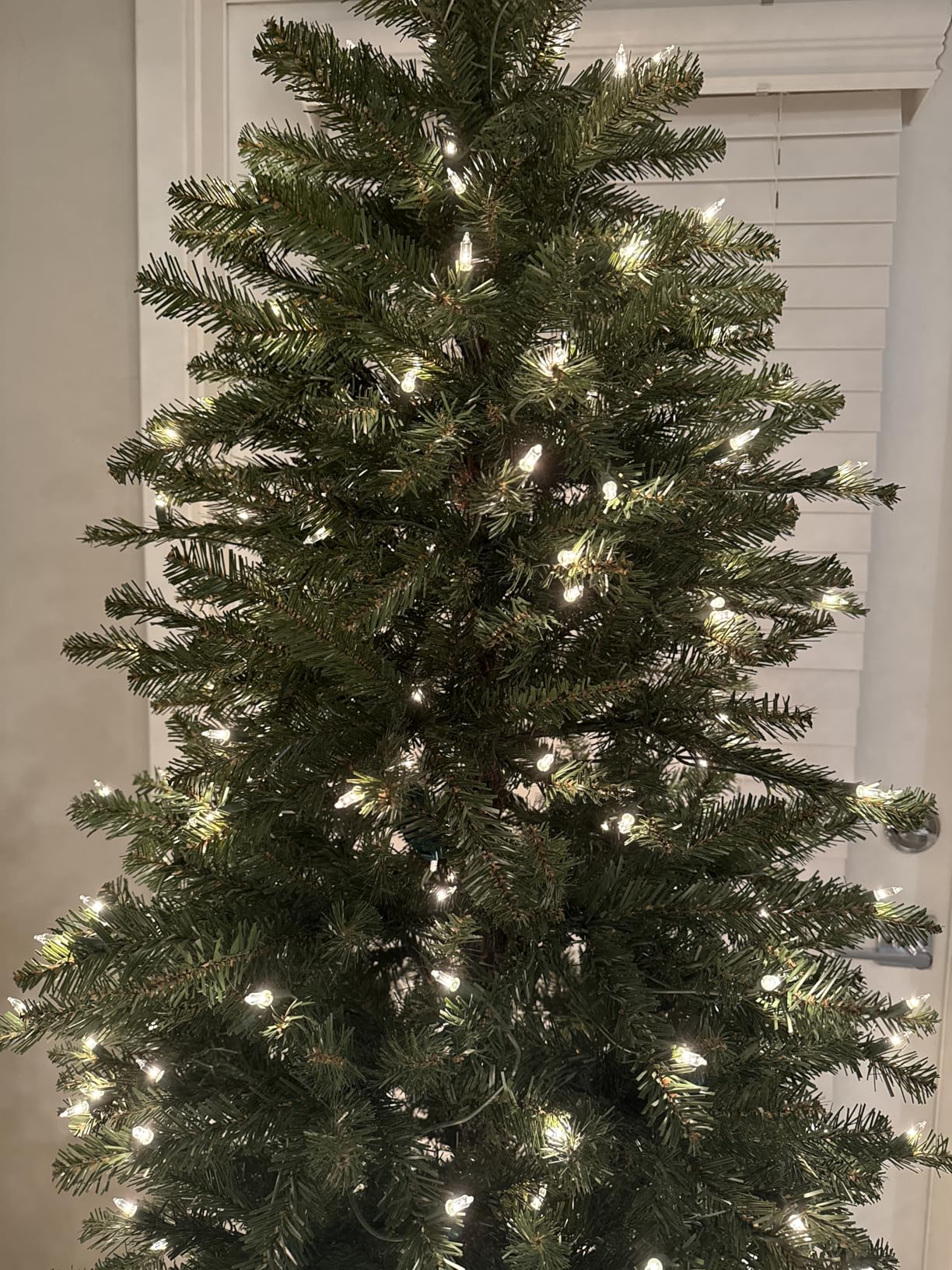Puleo International 4.5ft Pre-Lit Slim Fraser Fir Christmas Tree with 150 Clear Lights, 483 Realistic Dense Branch Tips, Easy Setup Artificial Trees with Sturdy Metal Stand customer photo 2