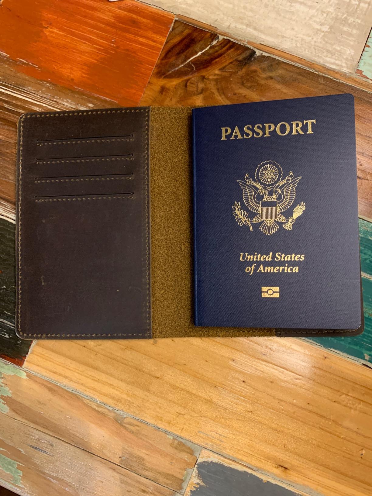 RFID Blocking Passport Holder Travel Wallet - Genuine Crazy Horse Leather for Men (Coffee) customer photo 1
