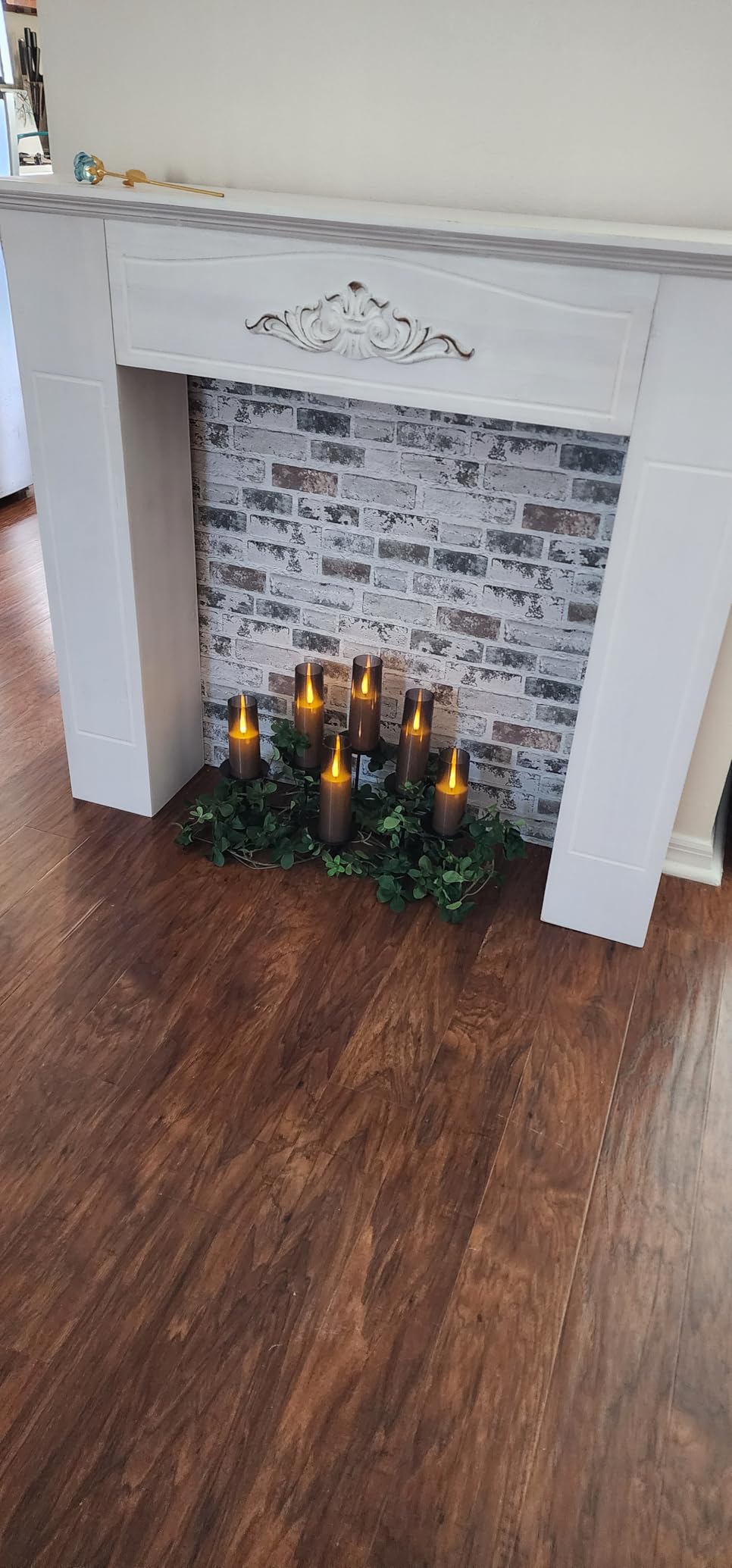 Smtyle Fireplace Christmas Candelabra Candle Holder - Black Matte Geometric Multi Tier Design, Stable Base, Perfect for Pillar Candles, Modern Minimalist Home Decor Accent customer photo 1