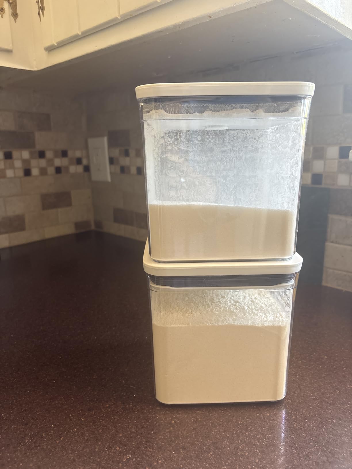 OXO Good Grips POP Container, Airtight Food Storage for Pantry, 4.4 Qt | One-push Airtight Seal, Store Dry Goods like Flour, Sugar or Pasta, Stackable, Dishwasher safe, Big Square Medium Shape customer photo 1