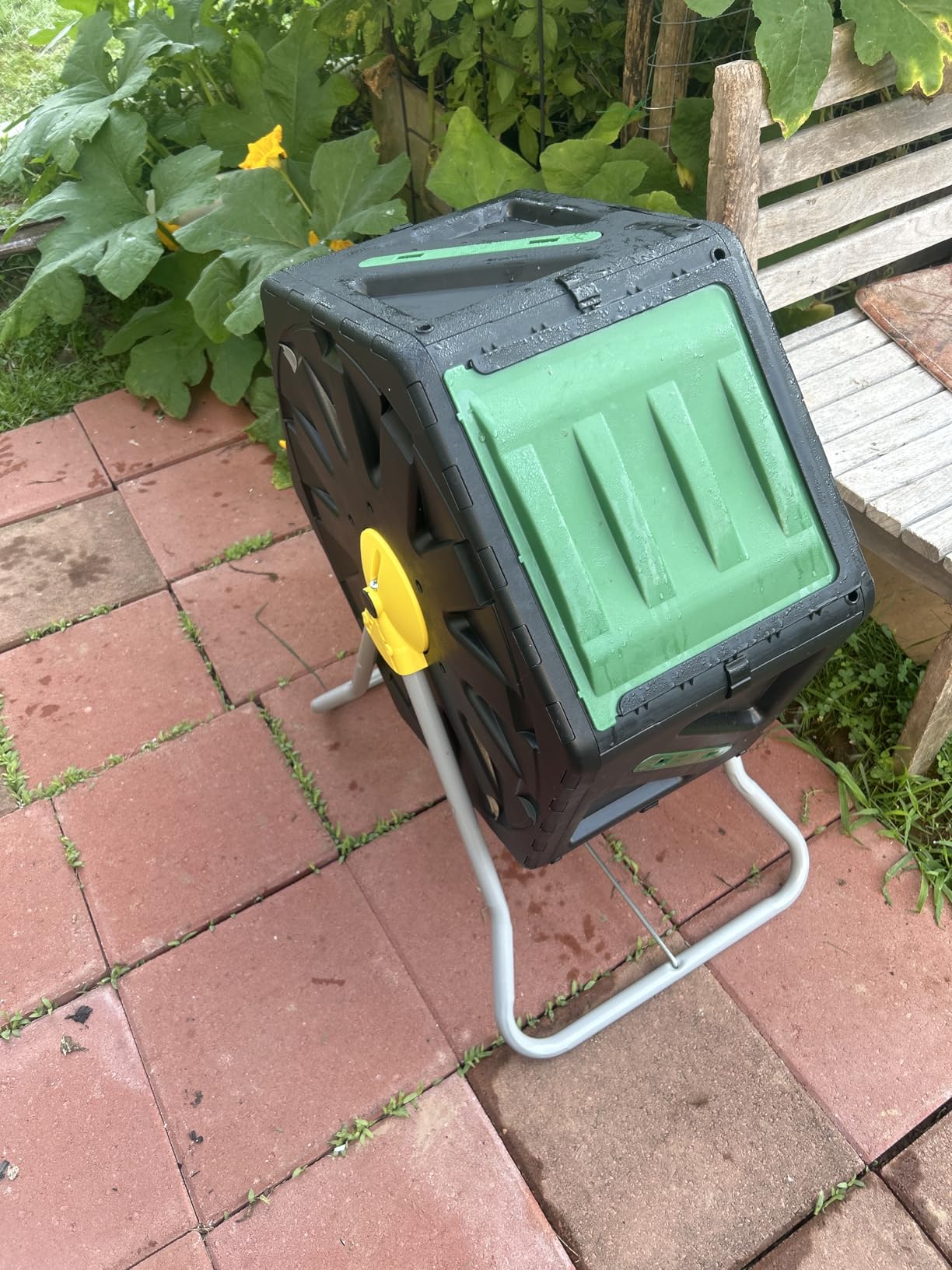 Miracle-Gro Dual Chamber Compost Tumbler - Easy-Turn, Heavy-Duty Outdoor Bin Composter with 2 Sliding Doors (2x18.5 Gal/70L) customer photo 2