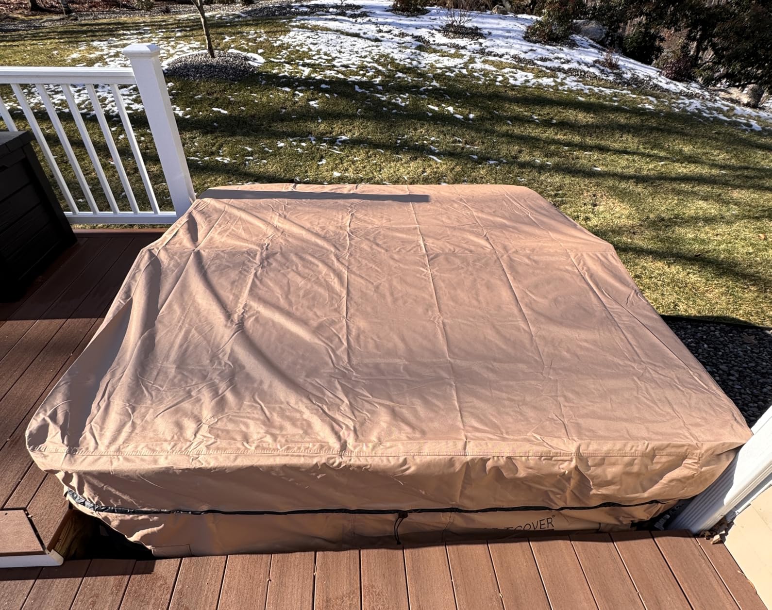 ULTCOVER Waterproof Square Hot Tub SPA Cover 85 inch | Heavy Duty 600D Polyester, UV Resistant, Hot Tub Hard Cover Protector customer photo 2