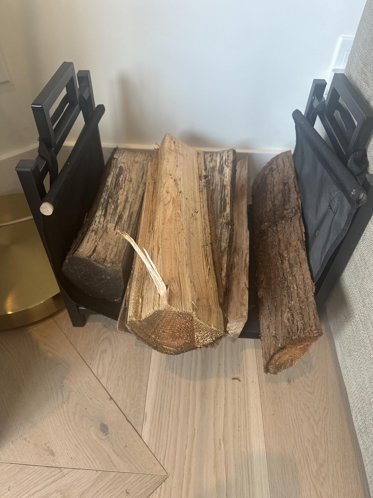 DOEWORKS Indoor Firewood Rack 18 Inch Fireplace Log Holder with Canvas Carrier customer photo 1