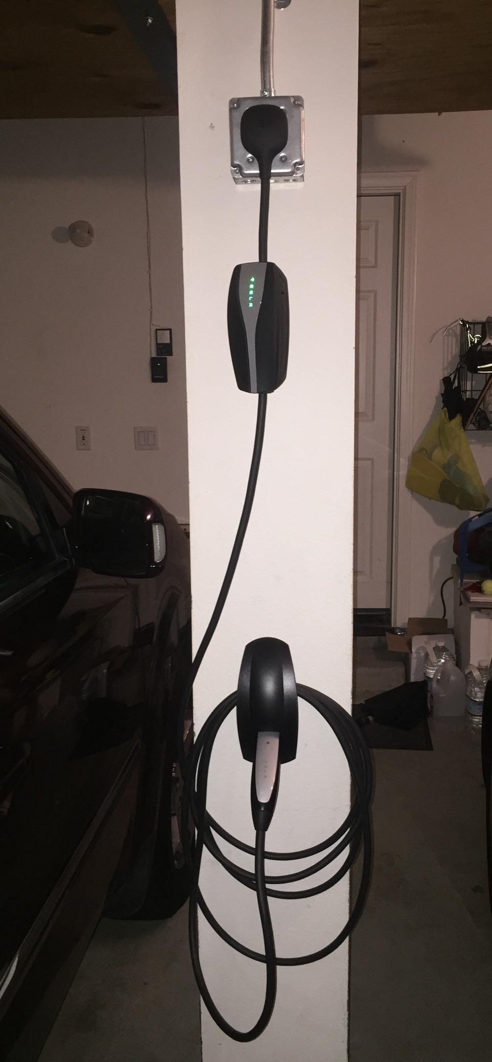 BMZX for Tesla NACS Charger Holder Wall Mount with 180° Rotating Dock, Heavy-Duty Cable Organizer with Metal Hook for Garage EV Charging Setup customer photo 2