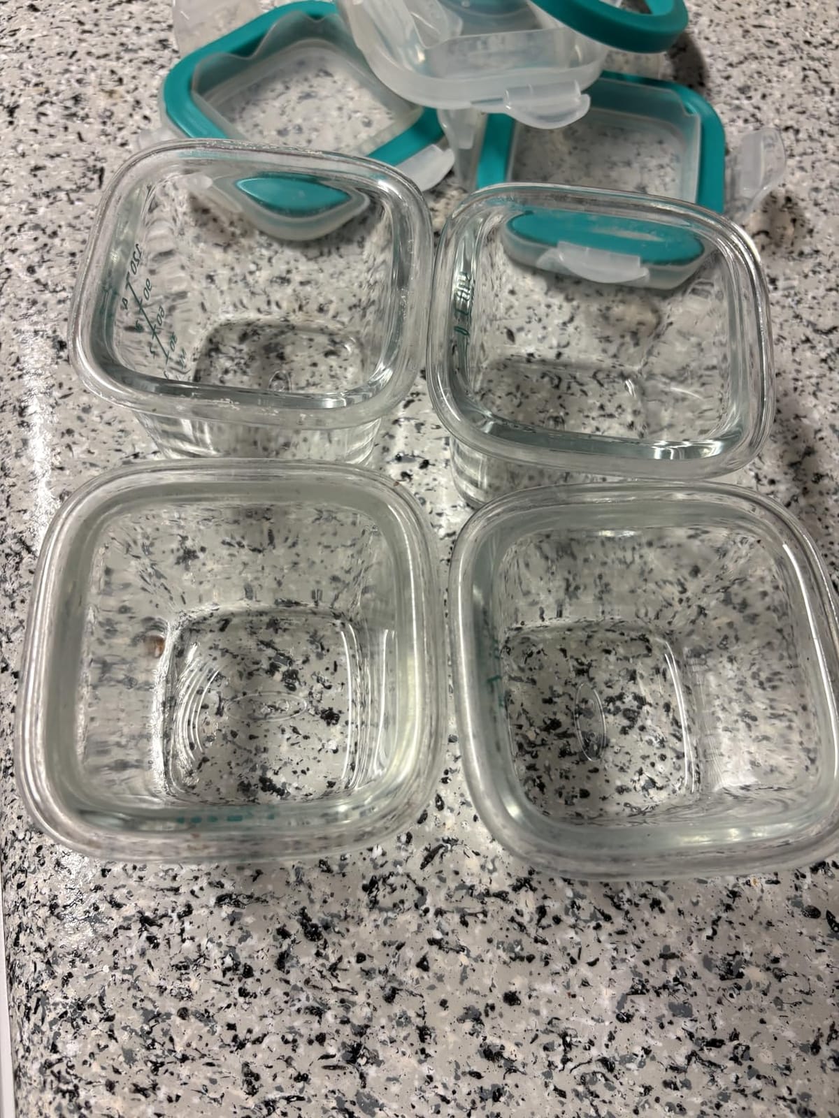 OXO Tot Glass Baby Blocks Food Storage Containers, Teal, 4 oz customer photo 1