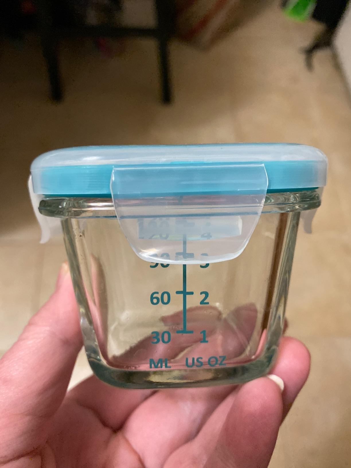 OXO Tot Glass Baby Blocks Food Storage Containers, Teal, 4 oz customer photo 2