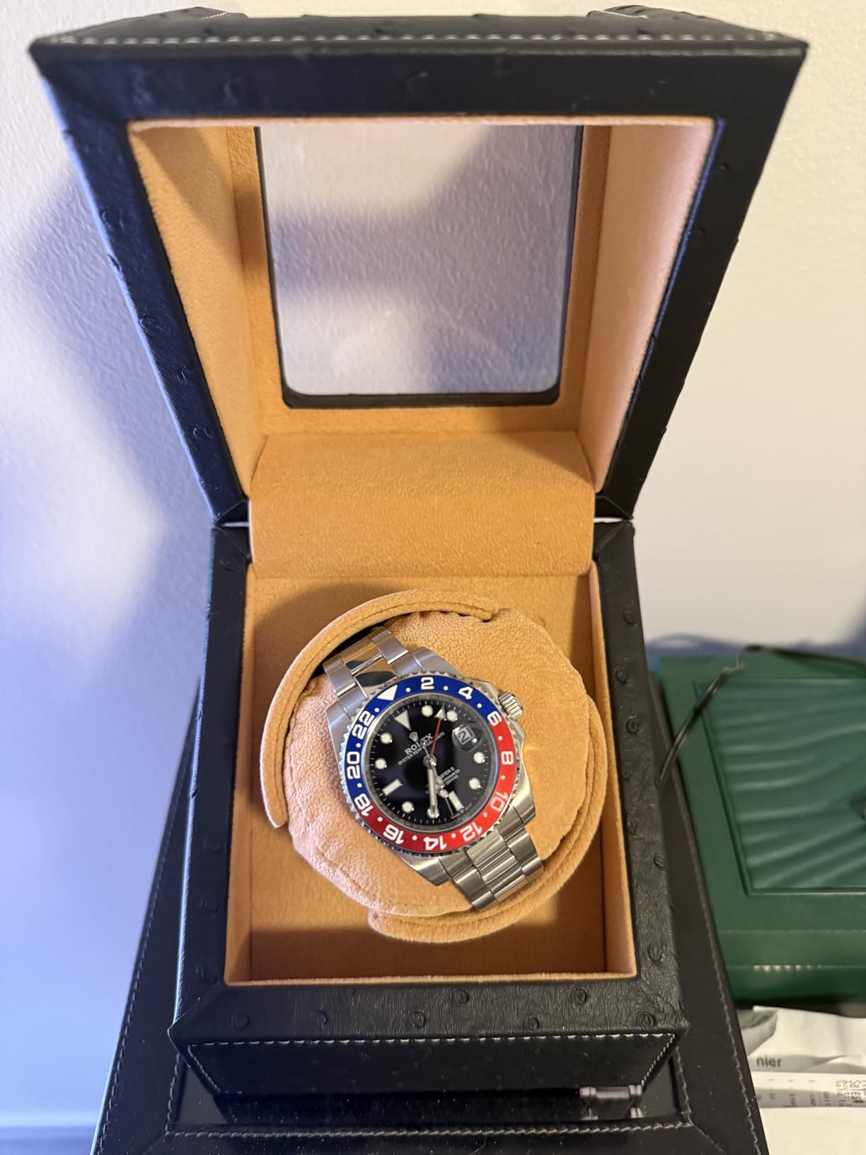 DRIKLUX Automatic Single Watch Winder, Black Ostrich Leather | For Rolex and Other Luxury Watches, Quiet Motor, Soft Flexible Watch Pillows of Camel Velvet customer photo 1