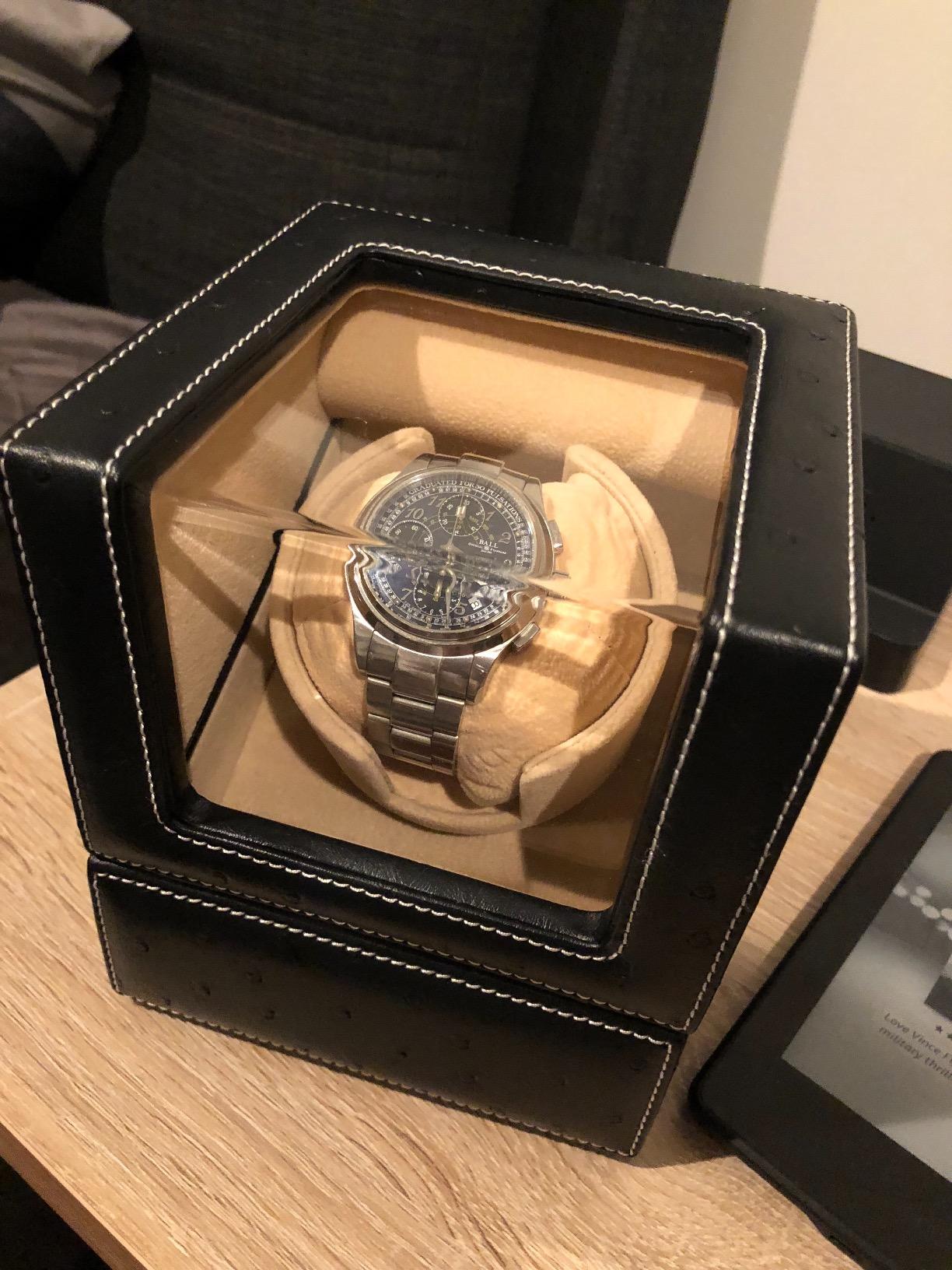 DRIKLUX Automatic Single Watch Winder, Black Ostrich Leather | For Rolex and Other Luxury Watches, Quiet Motor, Soft Flexible Watch Pillows of Camel Velvet customer photo 2