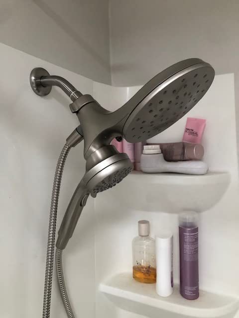 Moen 26009SRN Engage Magnetix 2-in-1 Combo Rain Showerhead with Handheld Spray, Magnetic Docking System, Spot Resist Brushed Nickel, 6-Spray Settings, 2.5 GPM customer photo 1