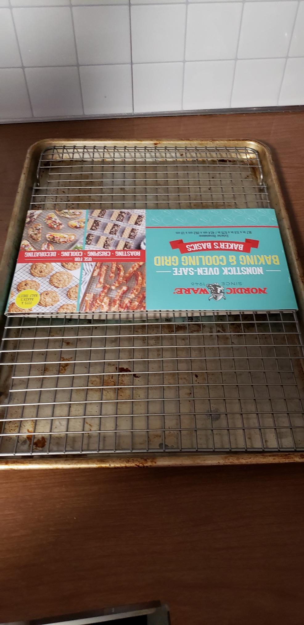 Nordic Ware 43343 Oven Safe Nonstick Baking & Cooling Grid (1/2 Sheet), One Size, Steel customer photo 1