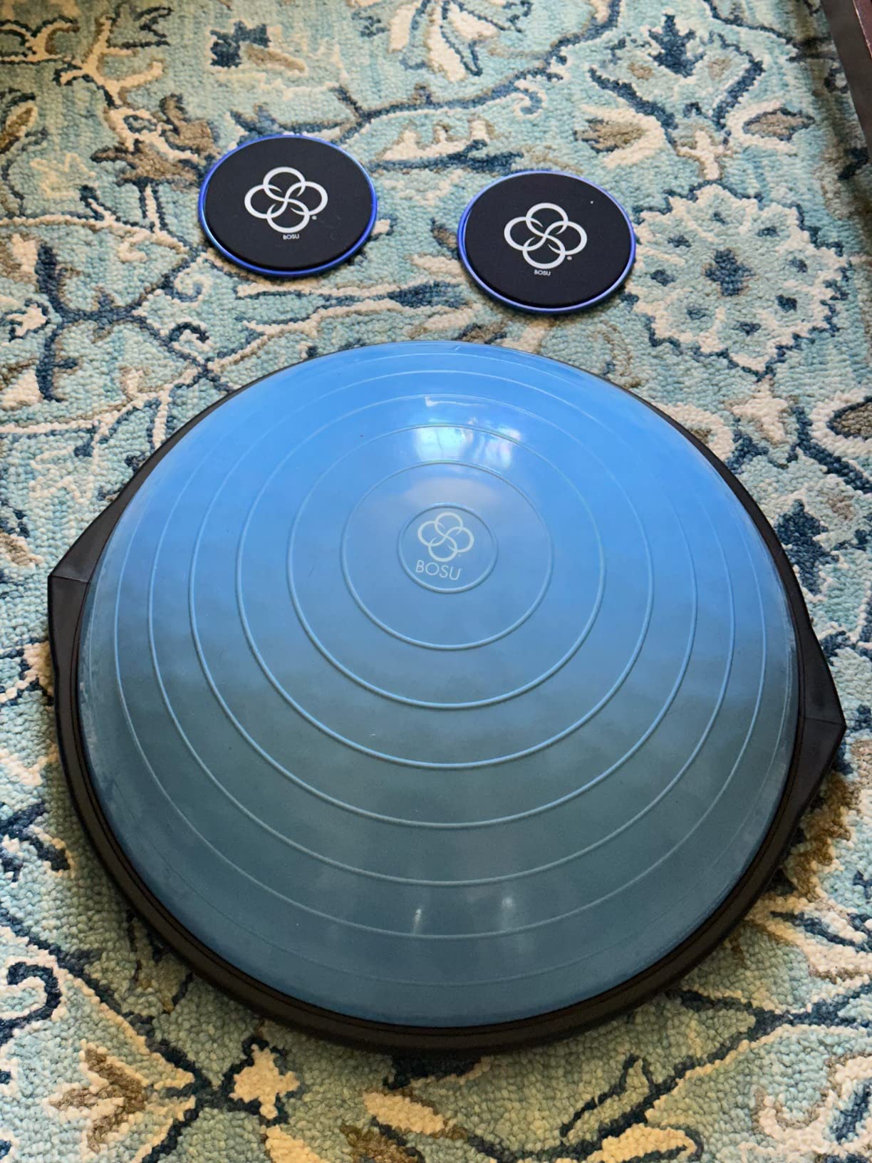 Bosu Balance Ball Exercise Trainer, Home Gym Equipment w/Guided Workouts & Pump, 26