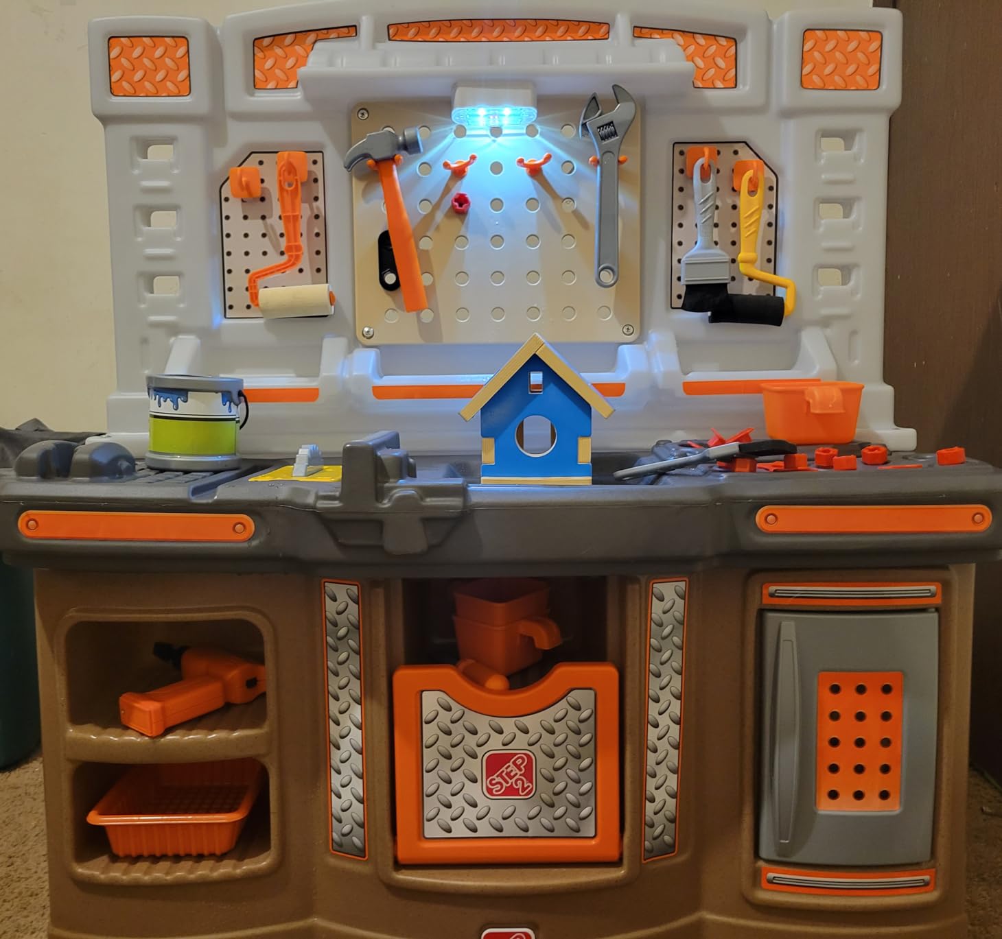Step2 Big Builders Pro Workshop for Kids, Indoor/Outdoor Tool Bench for Children, Interactive Play with Sounds, Includes 45 Piece Toy Accessory Kit customer photo 1