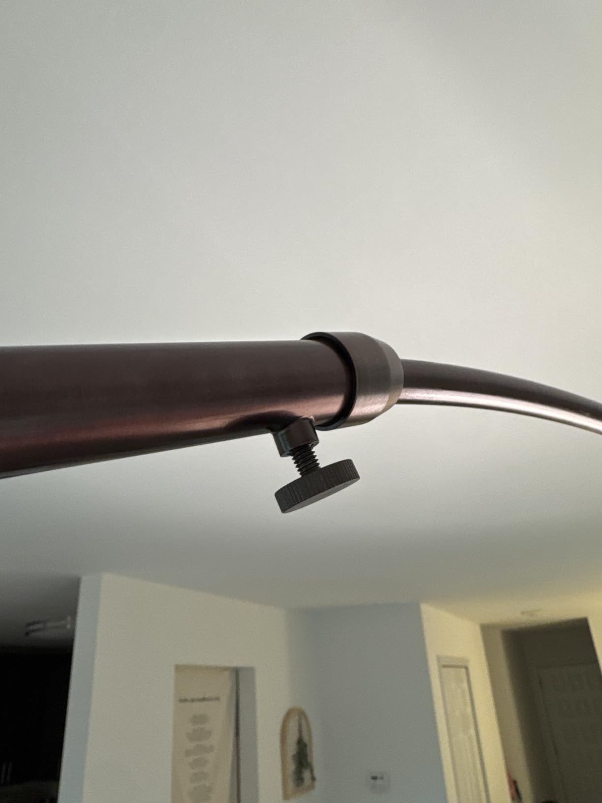 Brightech Mason Arc Floor Lamp - Modern Corner Standing Lamp with Unique Hanging Drum Lamp Shade for Living Room - Bright Overhead, Curved Hanging Light for Bedroom, Library, Den - Bronze customer photo 2