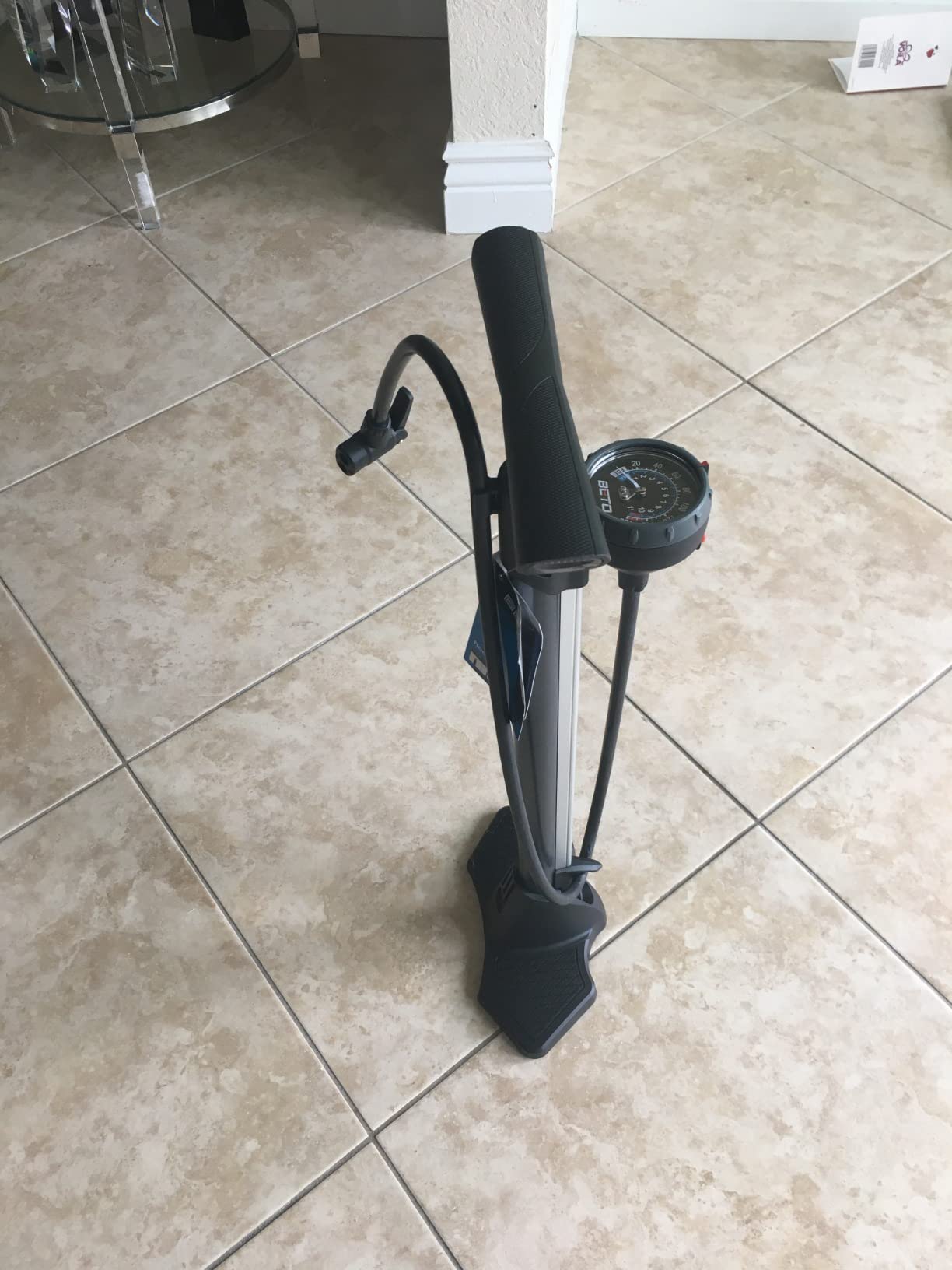 Beto Bike Pump Portable - Bicycle Floor Pump with Industrial Top-Mounted Gauge customer photo 2