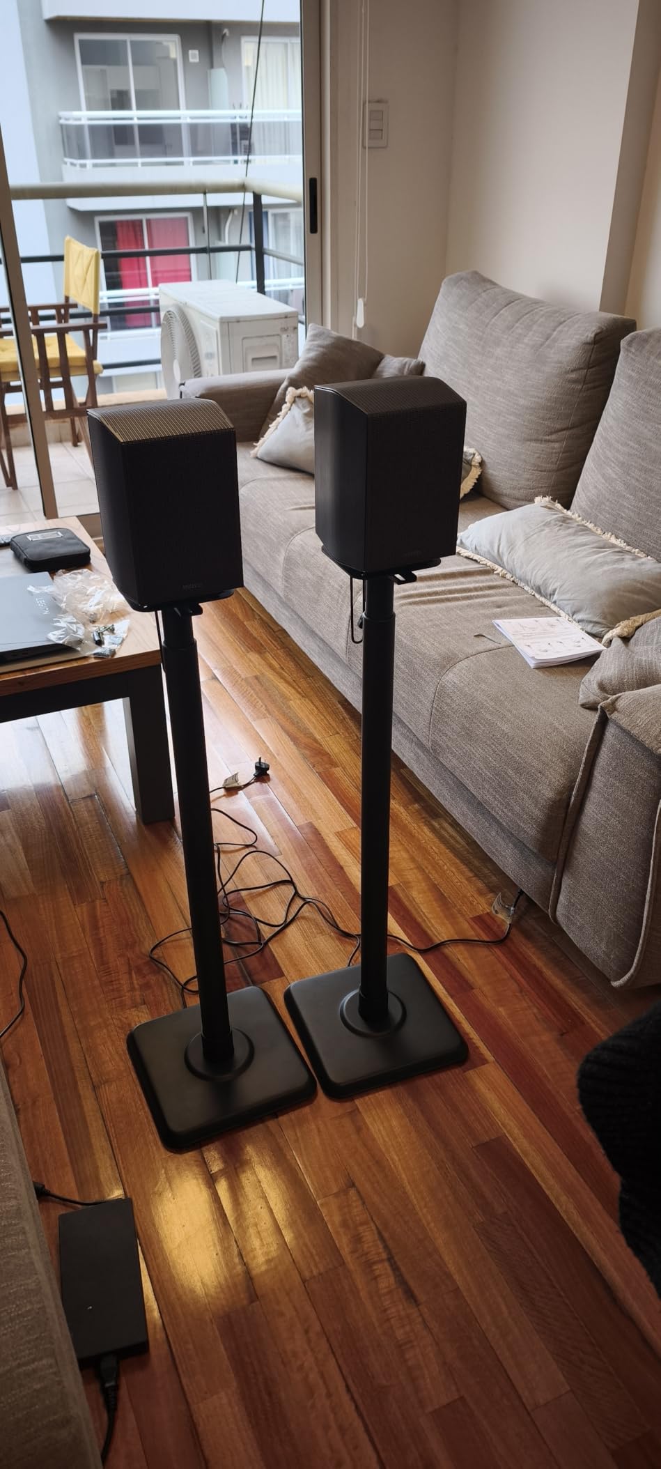Mounting Dream Height Adjustable Speaker Stands for Bookshelf Speakers | Pair Floor Stand for Satellite & Small Speakers, Surround Sound stand for Bose Polk JBL Sony Yamaha and Others - 11LBS MD5402 customer photo 1