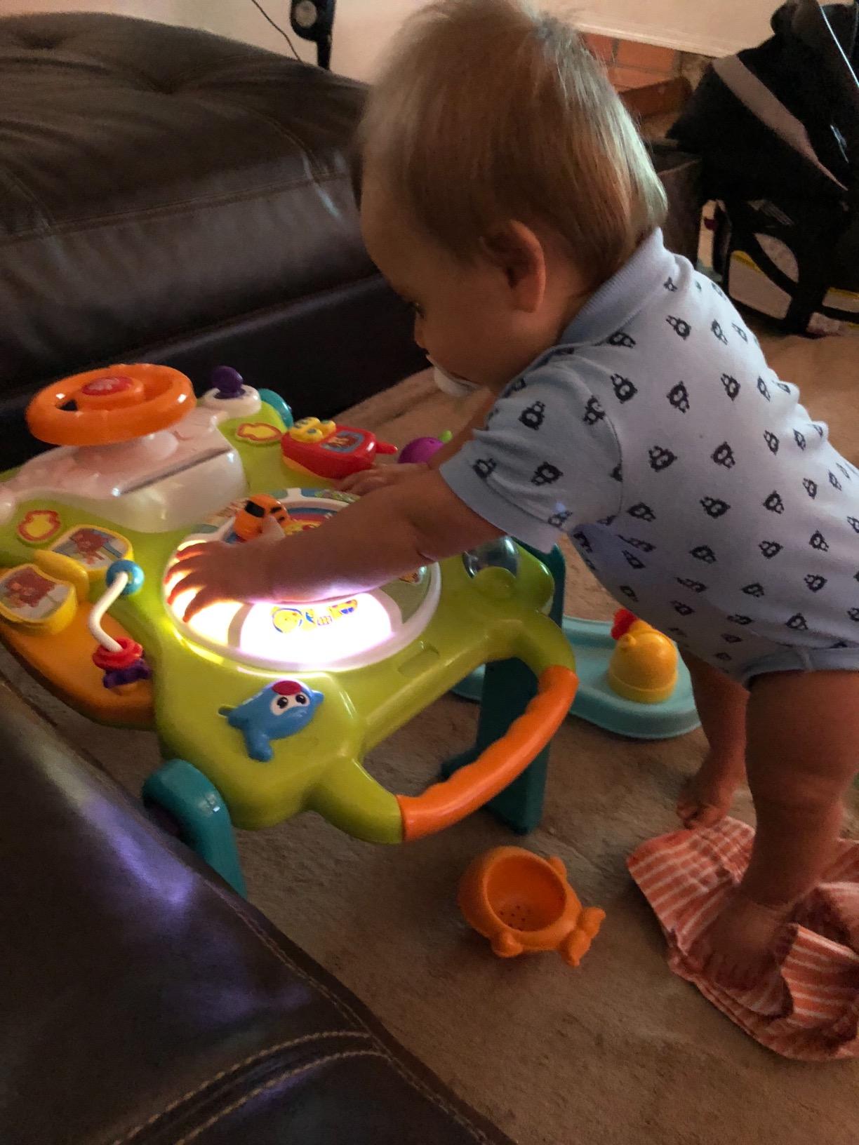 iPlay, iLearn 3 in 1 Baby Walker Sit to Stand Toys, Kids Activity Center, Toddlers Musical Fun Table, Lights and Sounds, Learning, Birthday Gift for 9, 12, 18 Months, 1, 2 Year Old, Infant, Boy, Girl customer photo 1