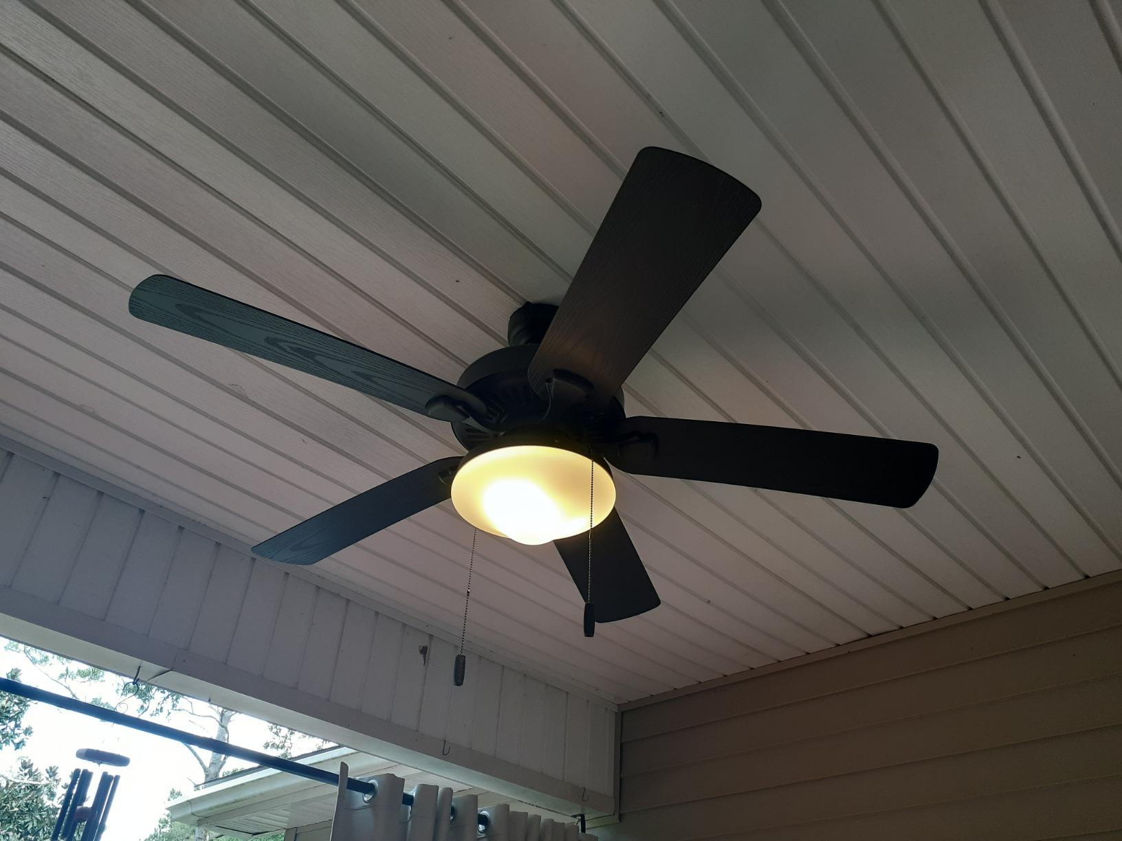 Honeywell Ceiling Fans Belmar 52 Inch Ceiling Fan With Light, Indoor/Outdoor Ceiling Fan with Pull Chain, LED Tri-Mount 5 Blade Design, ETL Damp Rated, White (50513-01) customer photo 2