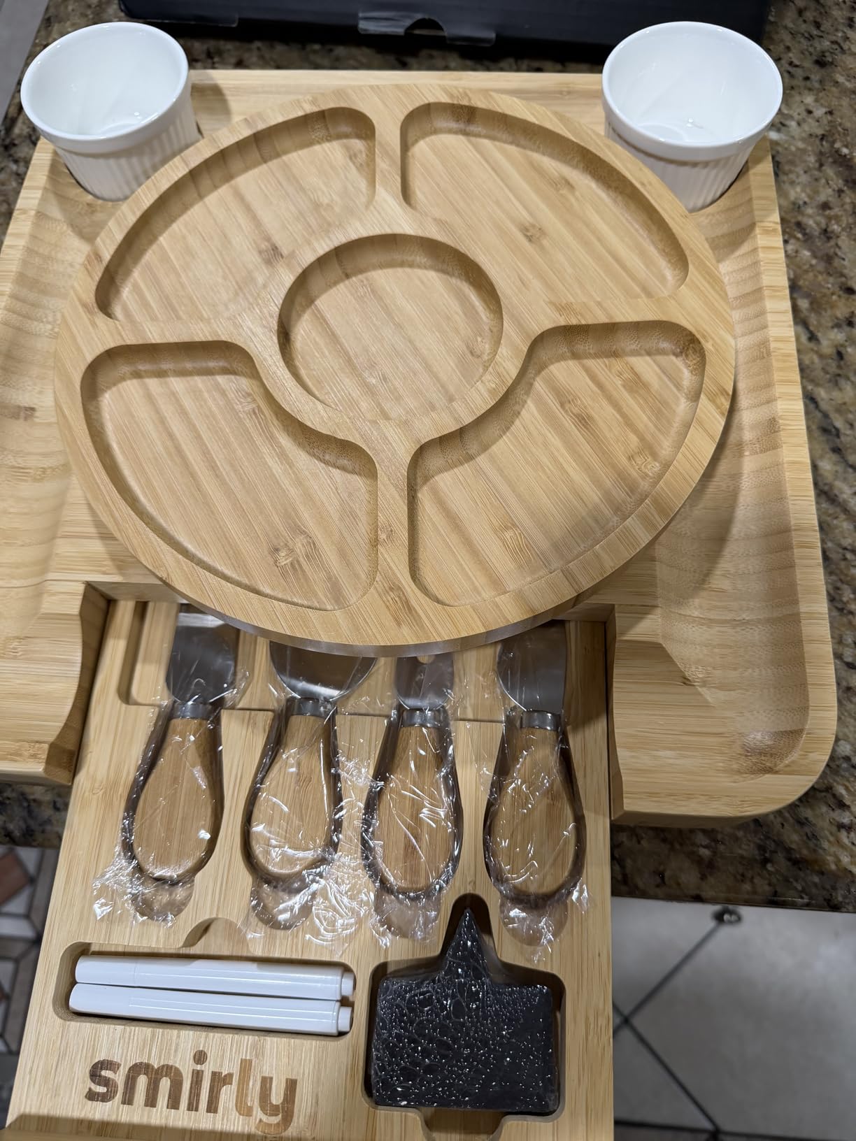 SMIRLY Charcuterie Large Bamboo Cheese Board Set for Serving - House Warming Gifts for New Home, Wedding, Bridal Shower & Birthday, for Women customer photo 2